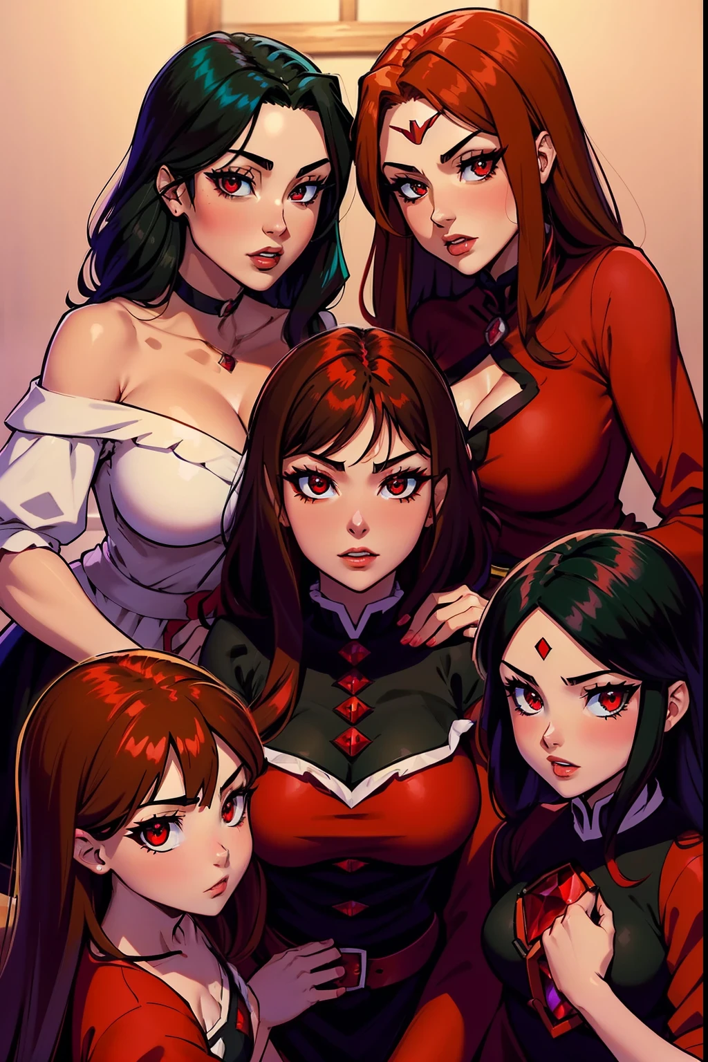 4 girl, naked, Pussy, big tits, elf,