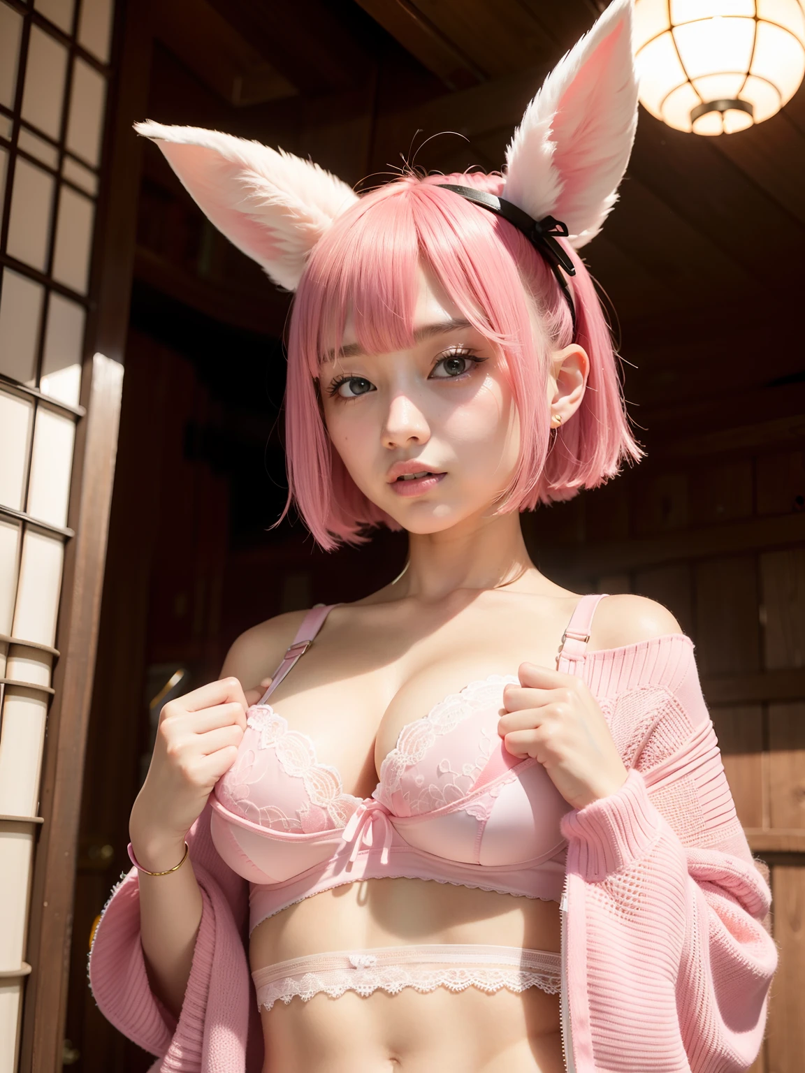 pink bra、pink panty