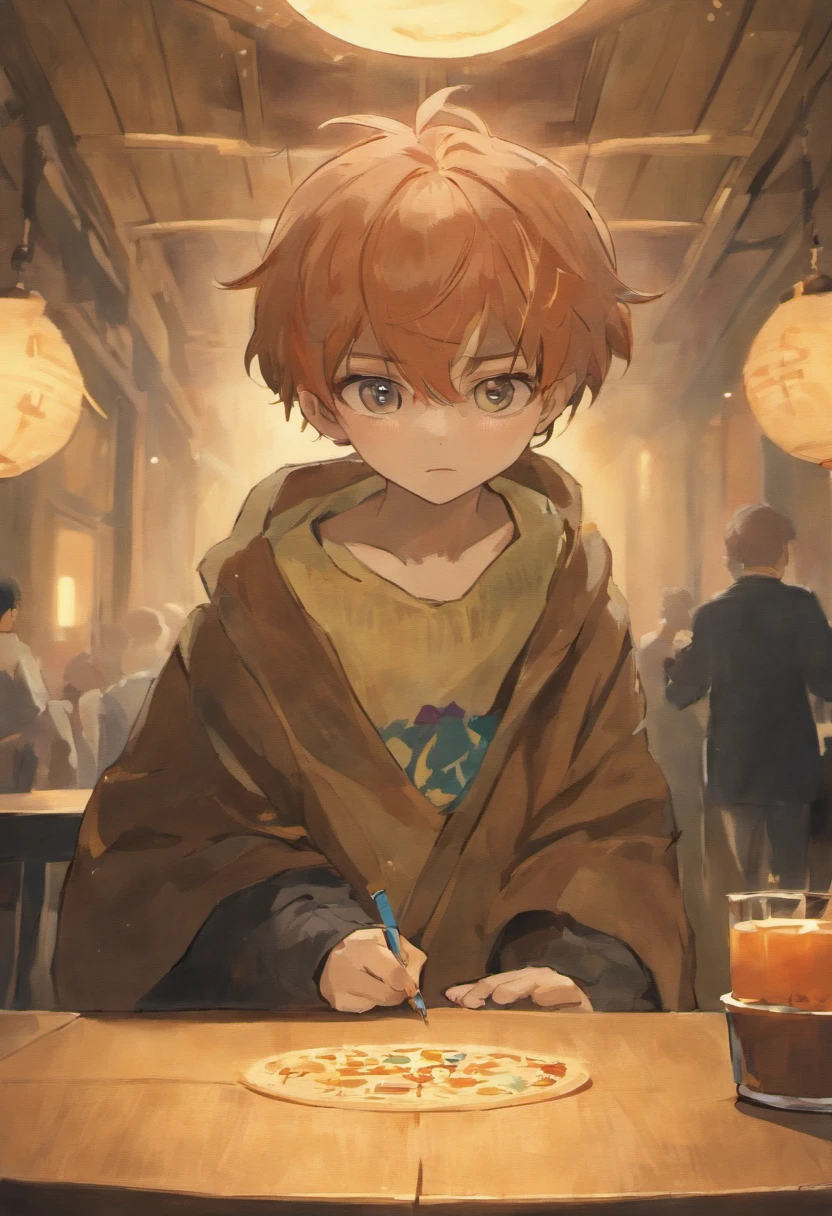 There is a boy sitting at a table, a picture by Ayako Rokkaku, Tumbler, shin hanga, Toddler, , young child, taken with sony alpha 9, tsutomo nihie, happy kid, he is! about 3 0 years old, he is about 30 years old, He is about 3 0 years old