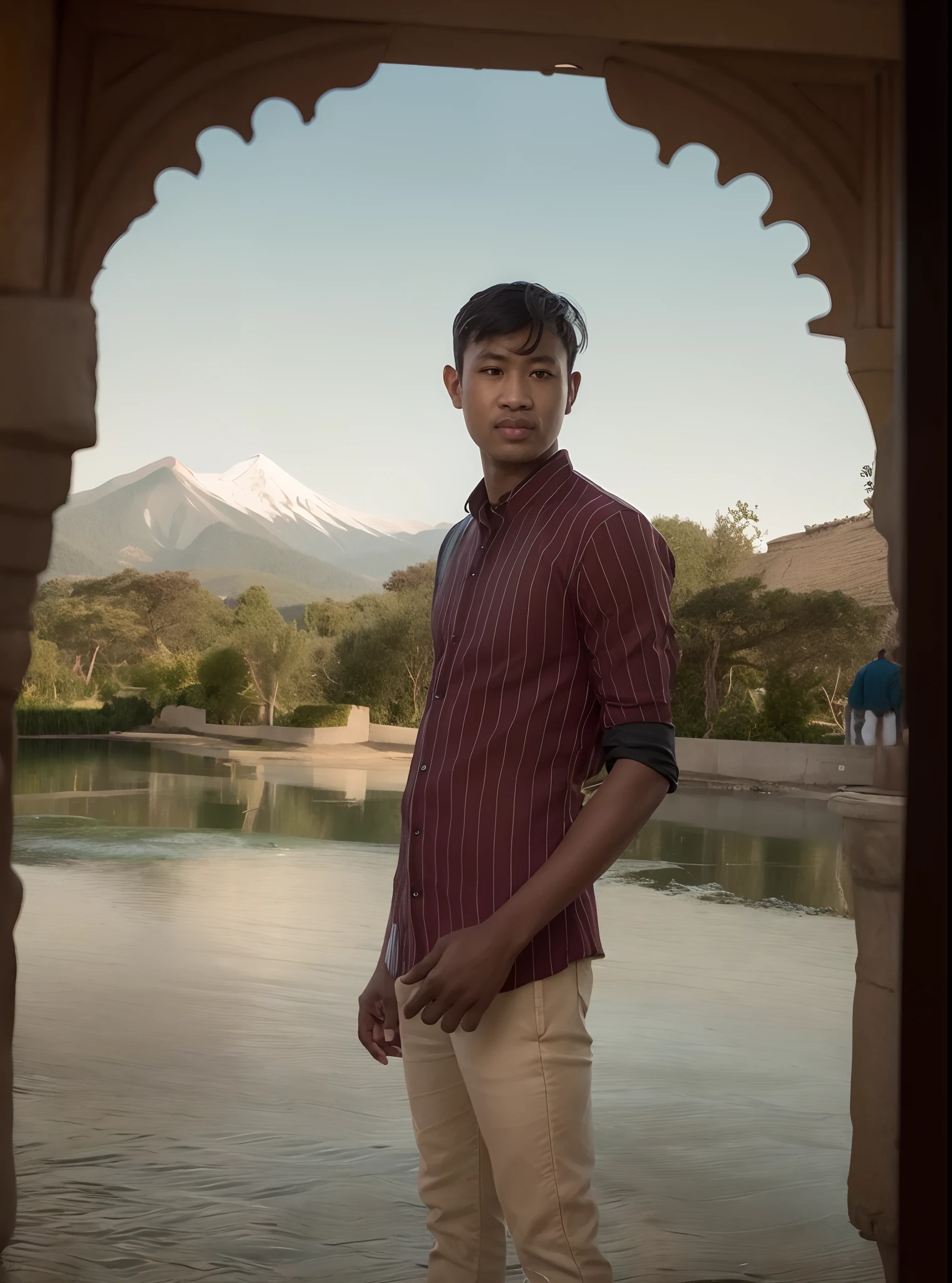 Lek and mountain view