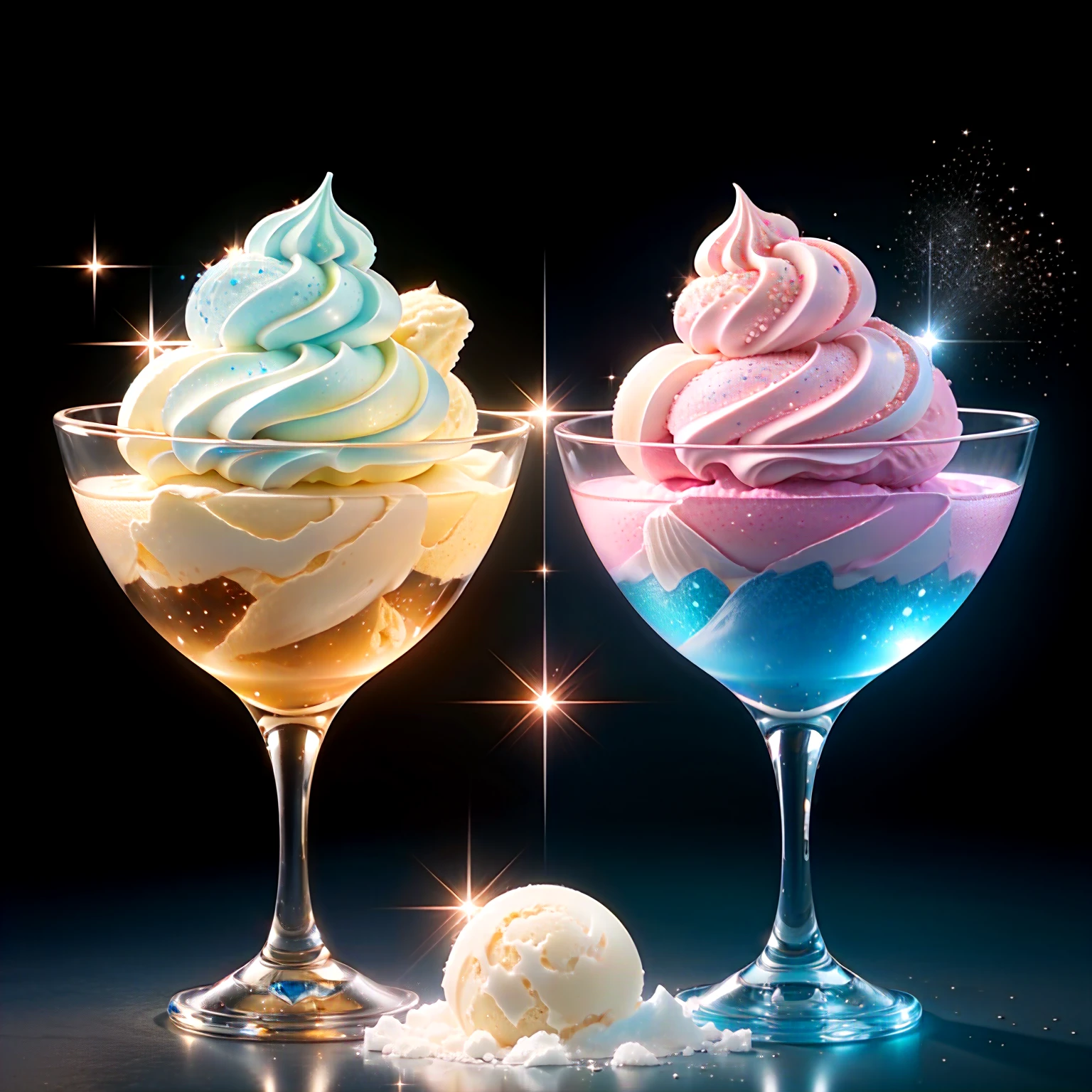 Sparkling ice cream、Clear Color Ice Cream、Sparkling diamond ice cream