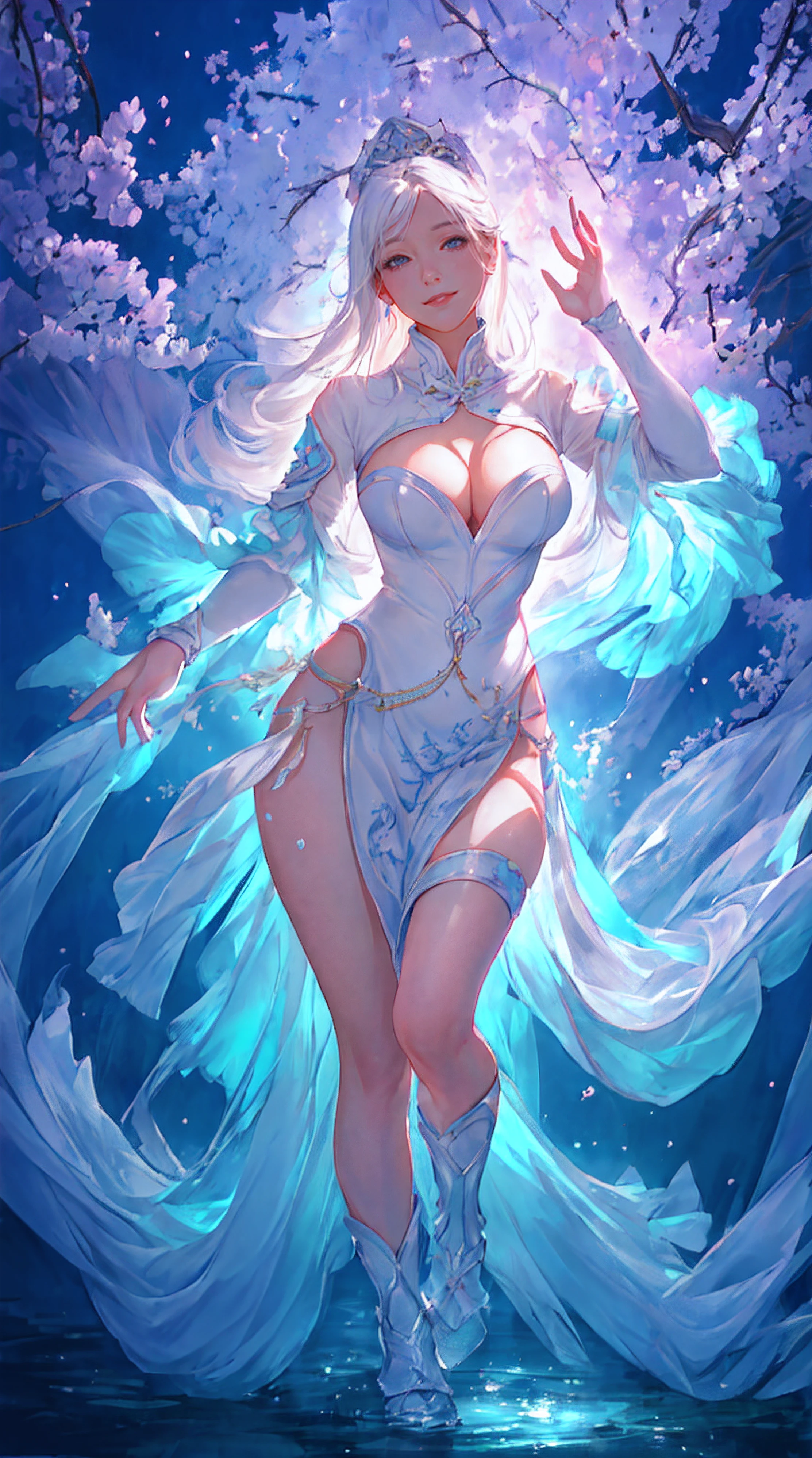 Best quality, masterpiece, ultra high res, (photorealistic:1.4), raw photo,(highly detailed:1.3),full body,large breasts,seiza,closed mouth,light smile, Ultra-detail,(highres:1.1),best quality,(masterpiece:1.3),cinematic lighting,full body