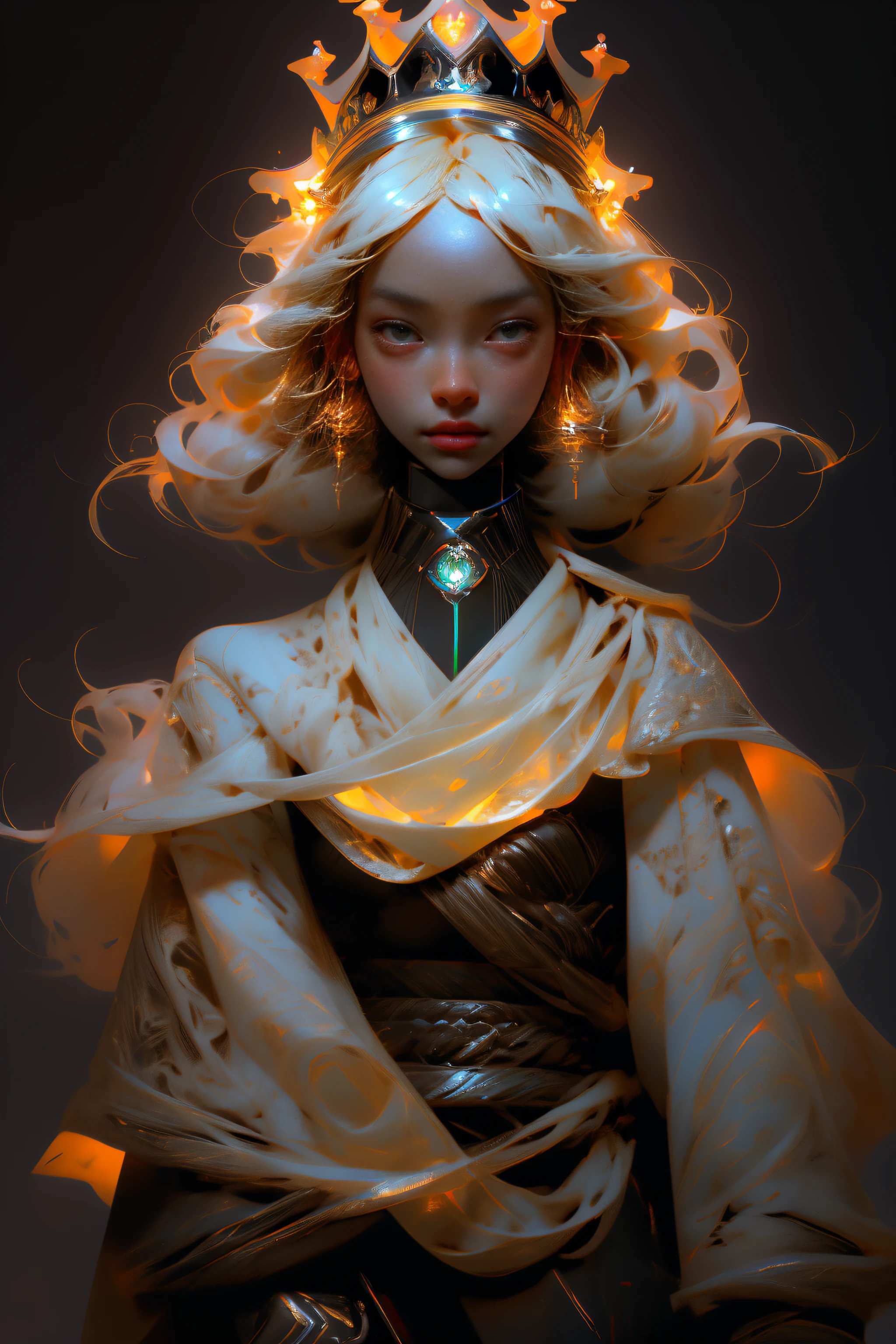 Masterpiece, best quality, super high resolution, fluorescent color,
1 girl, looking at the audience, beautiful face, beautiful eyes, head up, upper body, desert, shiny hair, shiny skin, glowing cut, chibi, finger proportions coordination, crown, revealing armor, 1girl, roujinzhi