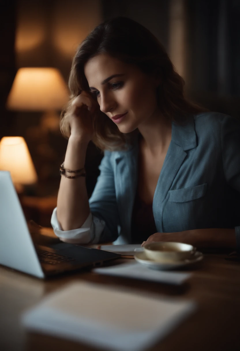 woman watching video on notebook