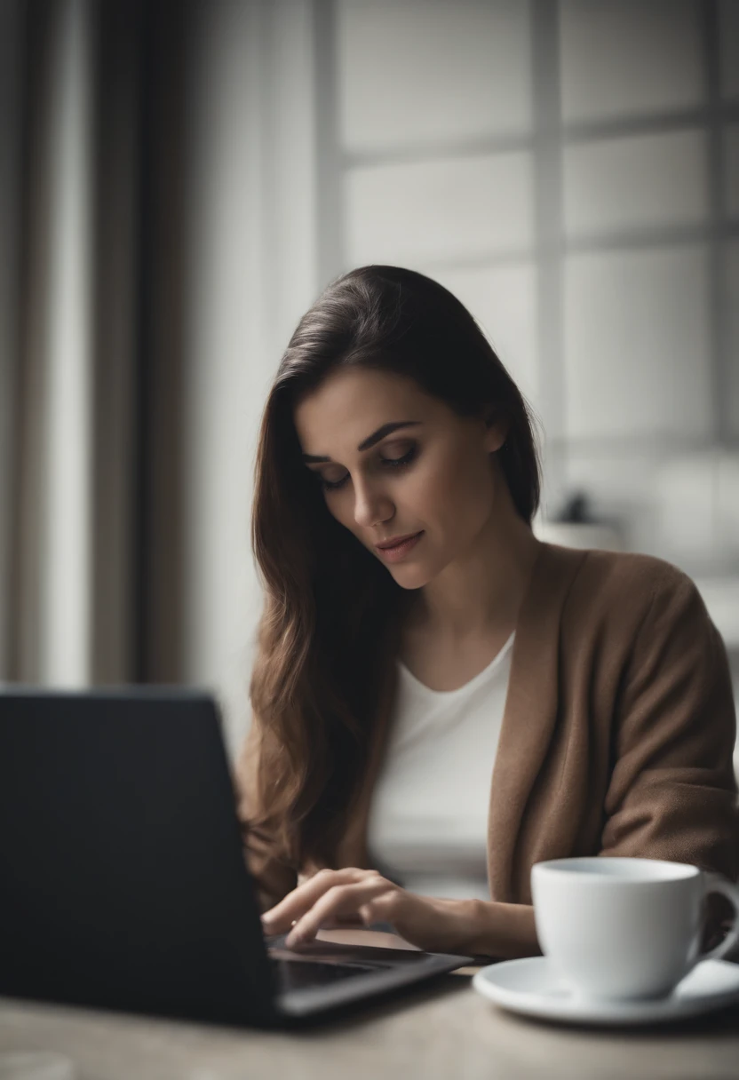 woman watching video on notebook