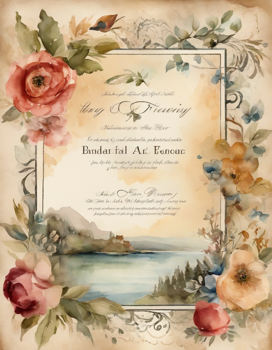 Design an invitation that combines elements from multiple vintage eras to create a timeless and eclectic look. Experiment with sepia-toned photographs, vintage postcard accents, and a mix of fonts
