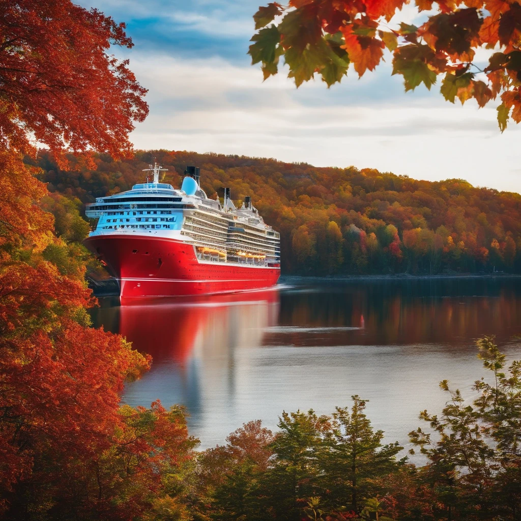 cruise ship sailing beside quebec castle