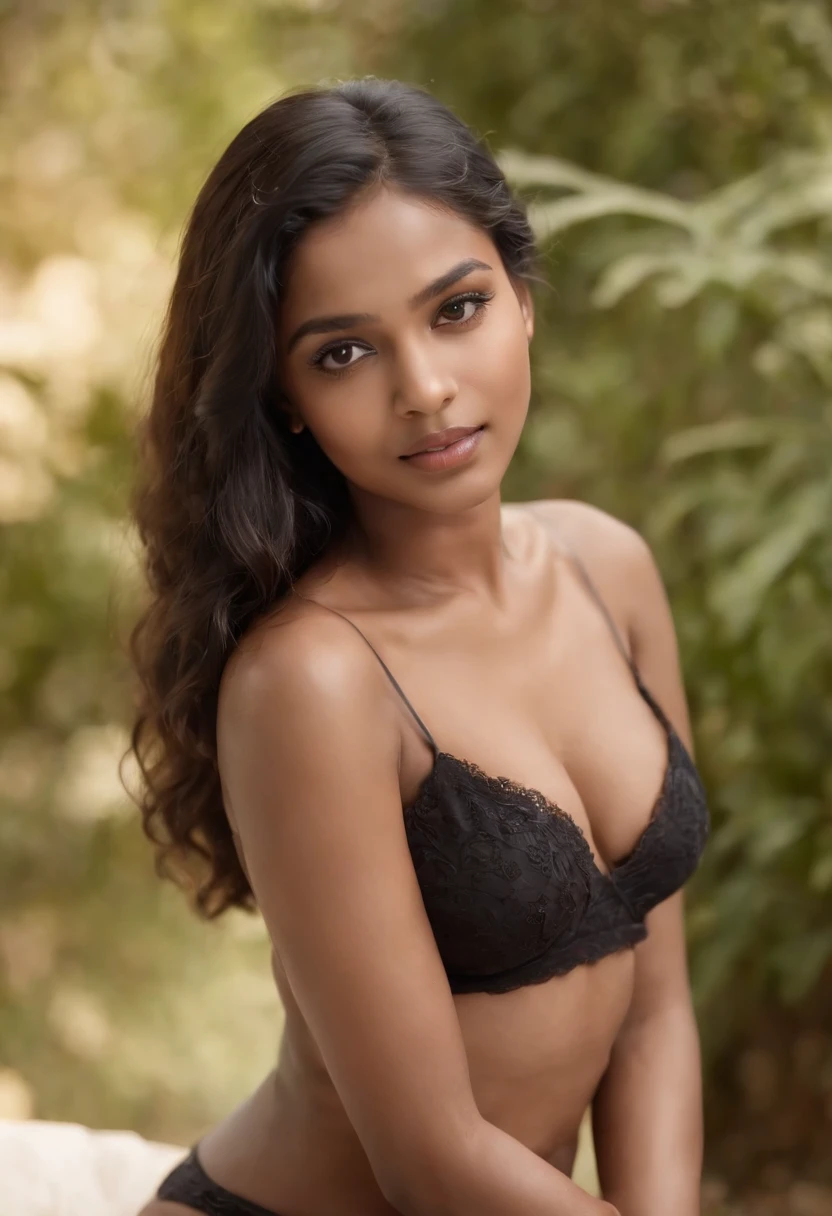 panoramic long shot of a beautiful young south Indian girl, 18-year-old, black top, gentle lighting, reading a book, intricate facial details, flawless complexion, top-notch 3D rendering, hyper-realistic, dynamic pose, old classic , wavy black hair, 50s pin up style, intricate, detailed, DSLR camera , 8K UHD, deep blacks, post processing, nubian nose, protruding teeth, naked body,nude body, perfect body, beautiful figure, sexy girl, bare brests, bare navel, bare vagina, bare clitorus, bare body, completely naked, not wearing anything, wearing nothing