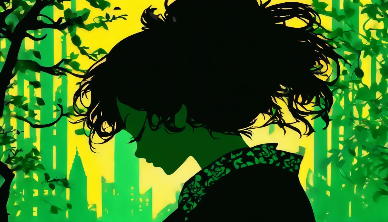(Silhouette Art,cutouts:1.6)
(((Paper cutting art,A world where only black exists:1.3)
(Cowboy Shot),1 girl,Solo,
(Kimono Girl,profile:1.2),white, Clear and beautiful face,
BREAK
(Green ocarina)
Textured glass background,