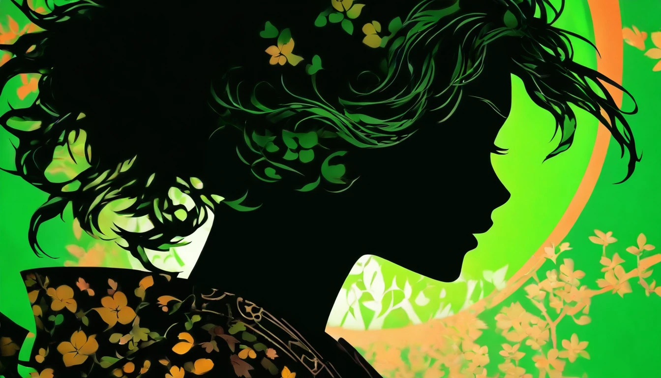 (Silhouette Art,cutouts:1.6)
(((Paper cutting art,A world where only black exists:1.3)
(Cowboy Shot),1 girl,Solo,
(Kimono Girl,profile:1.2),white, Clear and beautiful face,
BREAK
(Green ocarina)
Textured glass background,