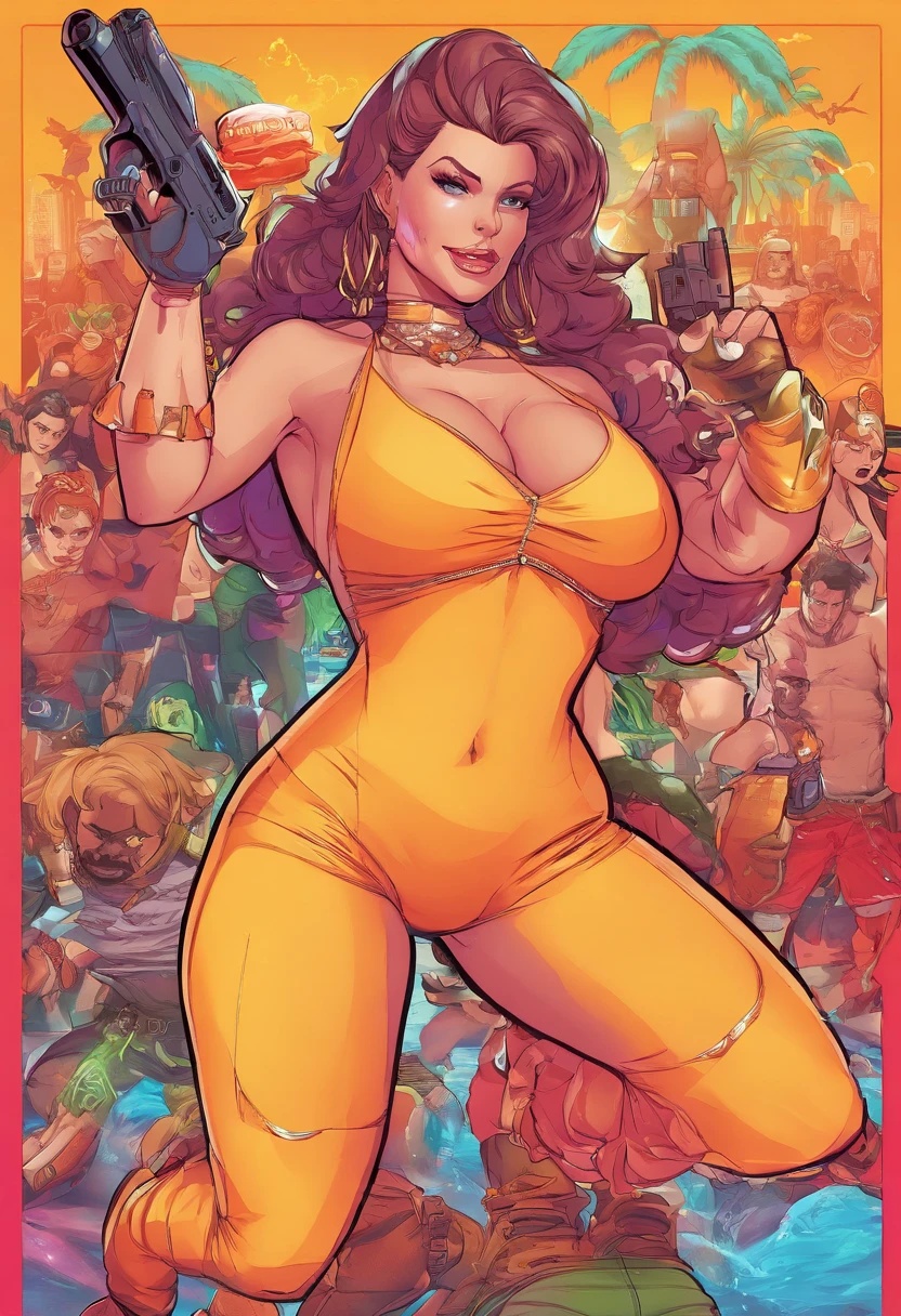Sexy mature SM queen throws a party,She has a toned belly and sagging breasts,Her toned legs are wearing glowing heels,Sheer leather one-piece swimsuits are already soaked with sweat,She opened her hips with leather gloves on both hands,Show off her body