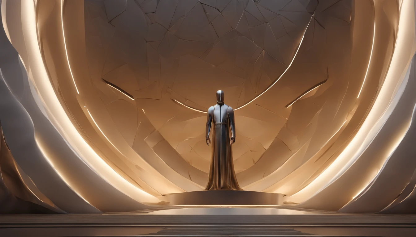 Stuart Lippincott style,God Online,in awe,Light,The sacred world,Huge futuristic statues floating around,Skysky,Awe-inspiring and peaceful,Detailed composition,Subtle geometric elements,refuge,Fresh and soft atmosphere,amber hues,Huge statue surrounded by small people,Fluid,Powerful,Small size,Yuri Shudov style,Philip McKay style,Works of masters,超詳細,HighestQuali,8K