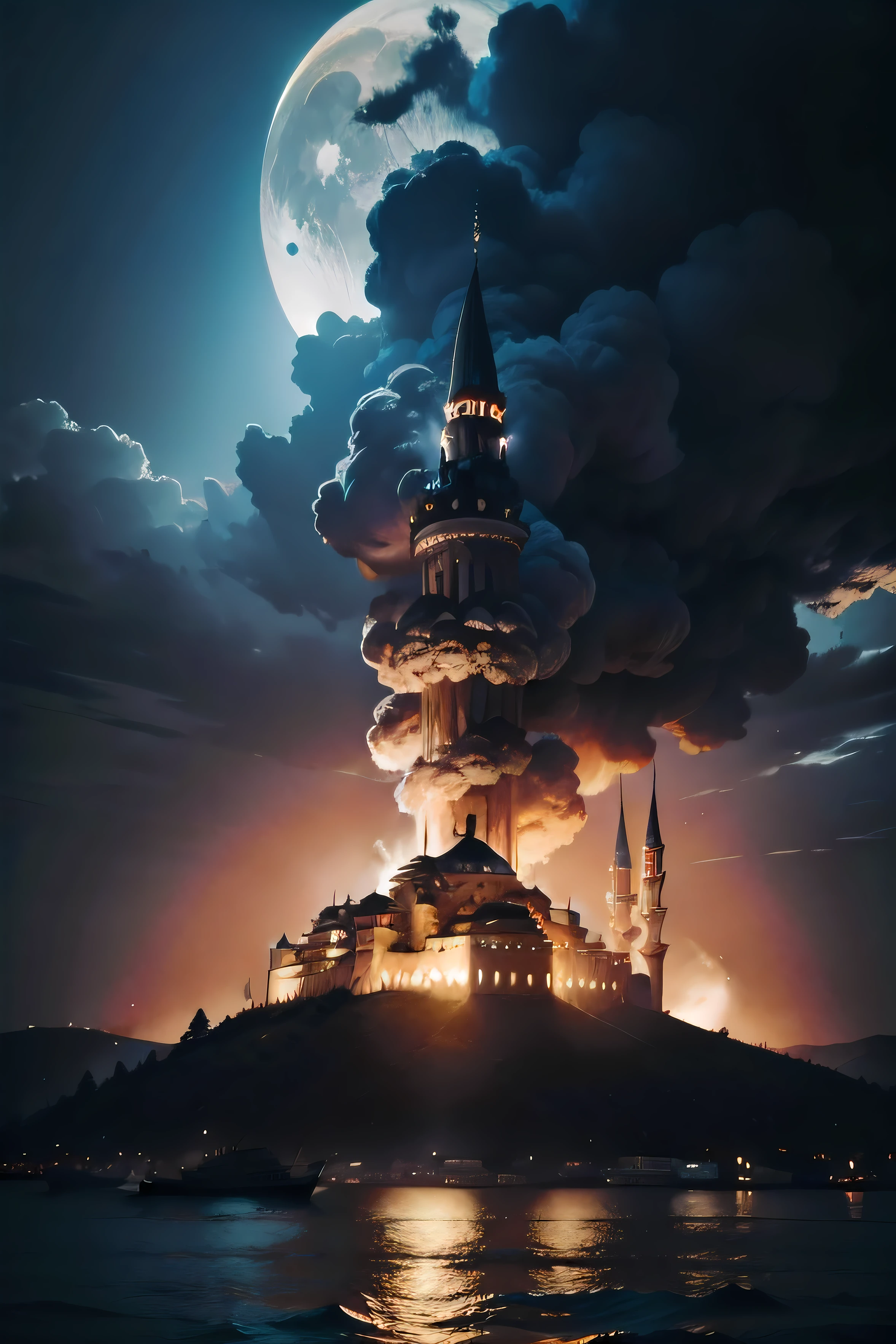 HISTORICAL BUILDINGS IN ISTANBUL ARE DESTROYED ON THE FULL MOON AND PEOPLE FEAR FIRE, EARTHQUAKE