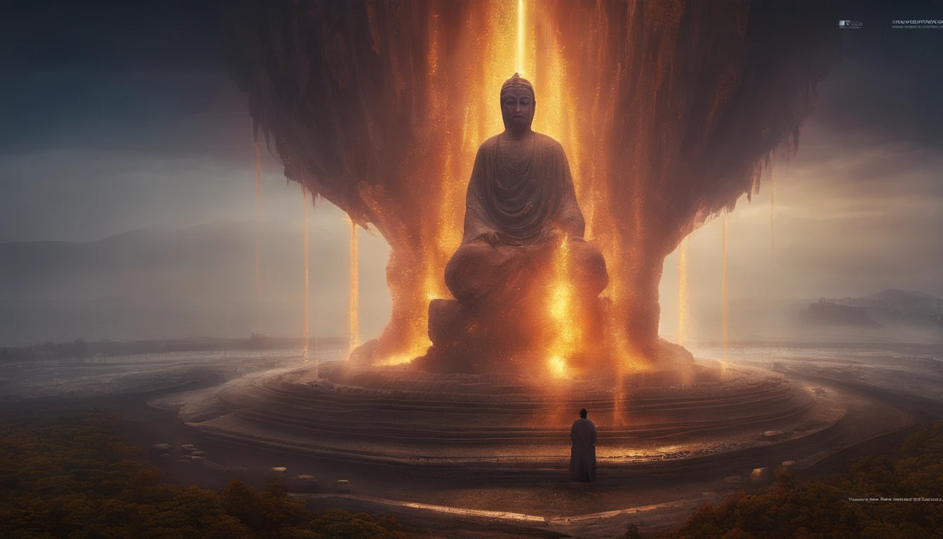 Stuart Lippincott style,God Online,in awe,Light,The sacred world,Floating huge futuristic statues,Skysky,Awe-inspiring and peaceful,Detailed composition,Subtle geometric elements,refuge,Fresh and soft atmosphere,amber hues,A huge statue surrounded by villains,Fluid,Powerful,Small size,Yuri Shudov style,Philip McKay style,Works of masters,超詳細,HighestQuali,8K