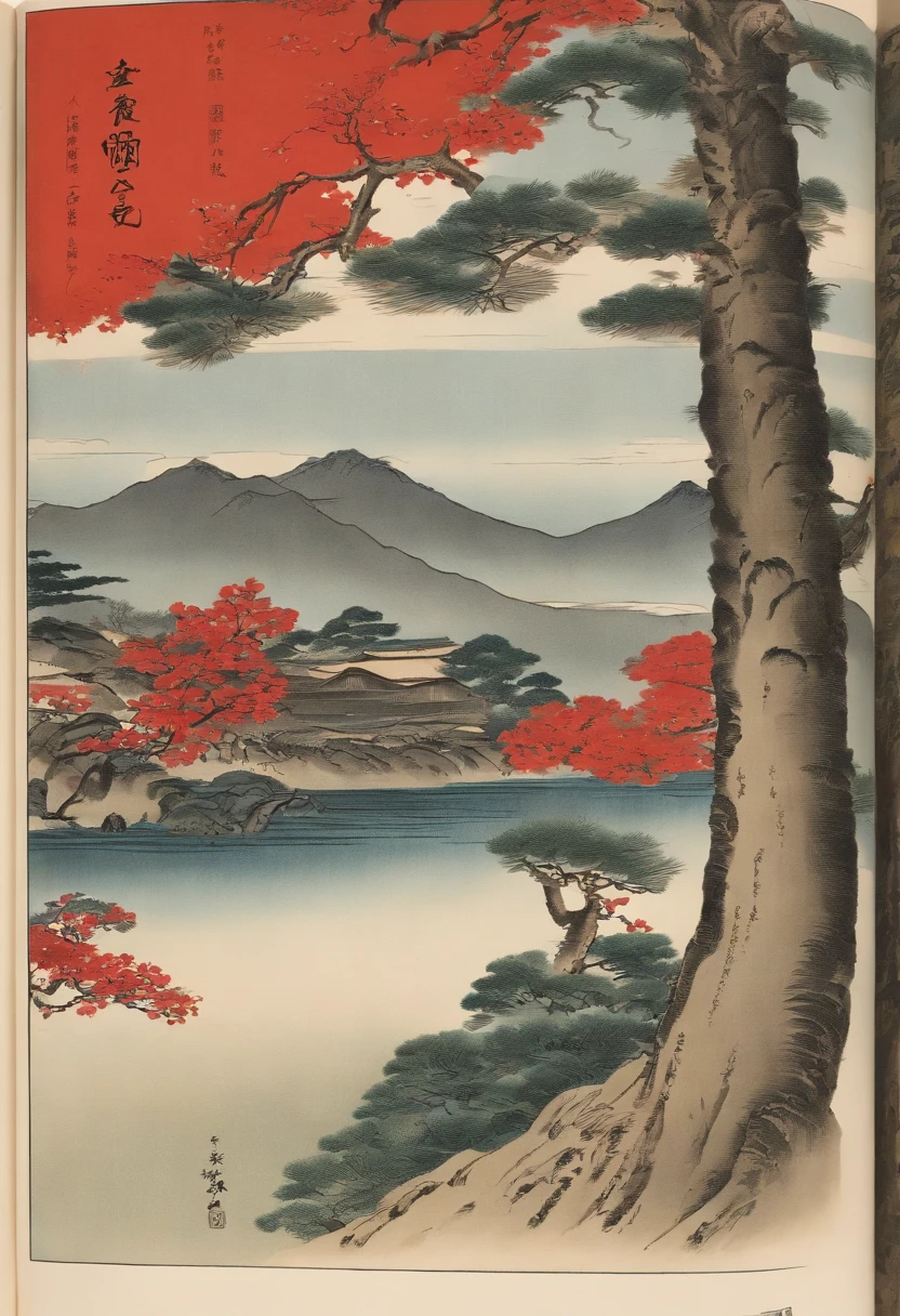 An Open Book and on the pages drawn illustrations of Japanese drawings dialoguing