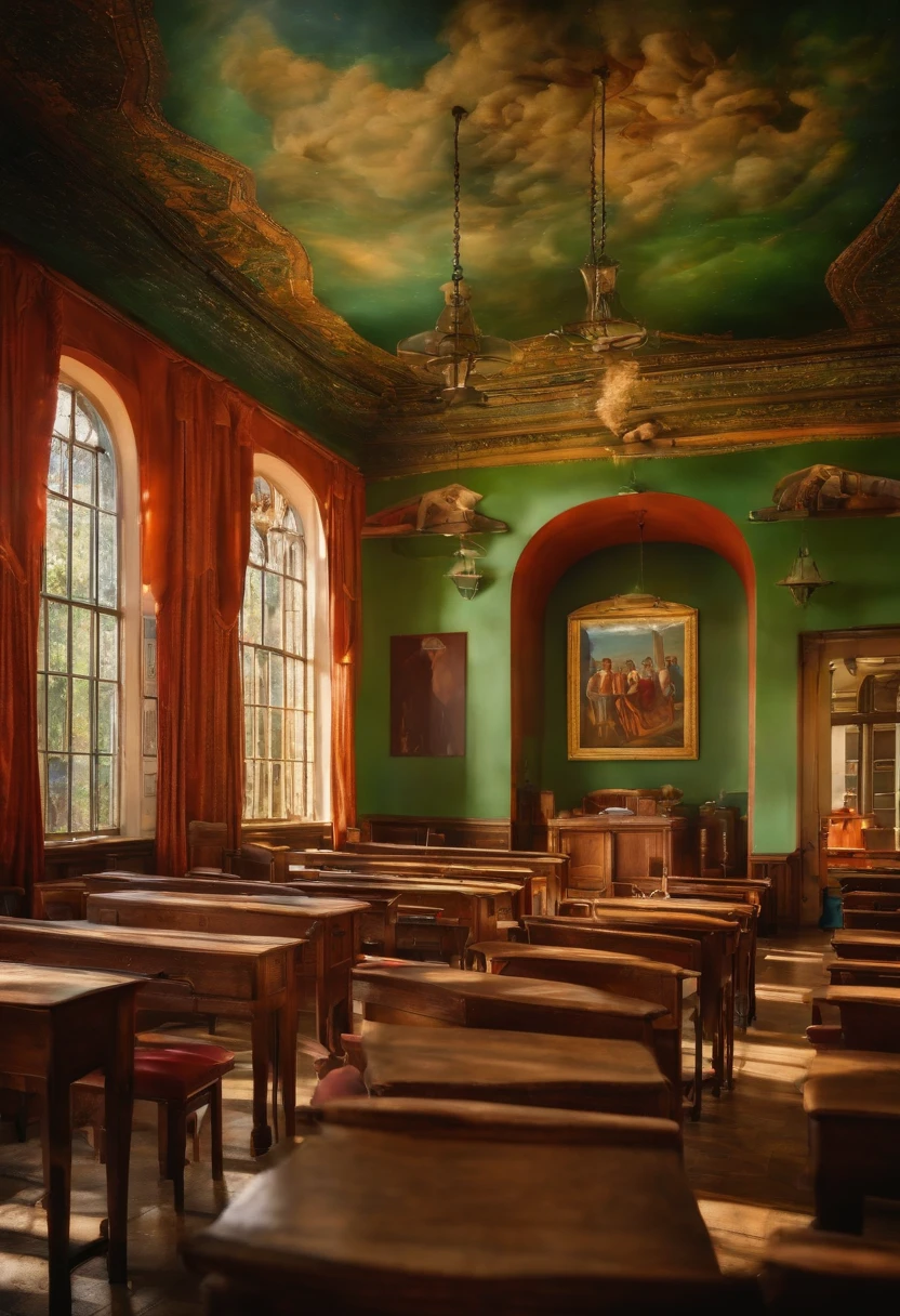 A vibrant school classroom, brimming with energy and eager minds, where curiosity sparks, ideas bloom, and the seeds of knowledge take root in the hearts of our future leaders. very realistic. 10k pic