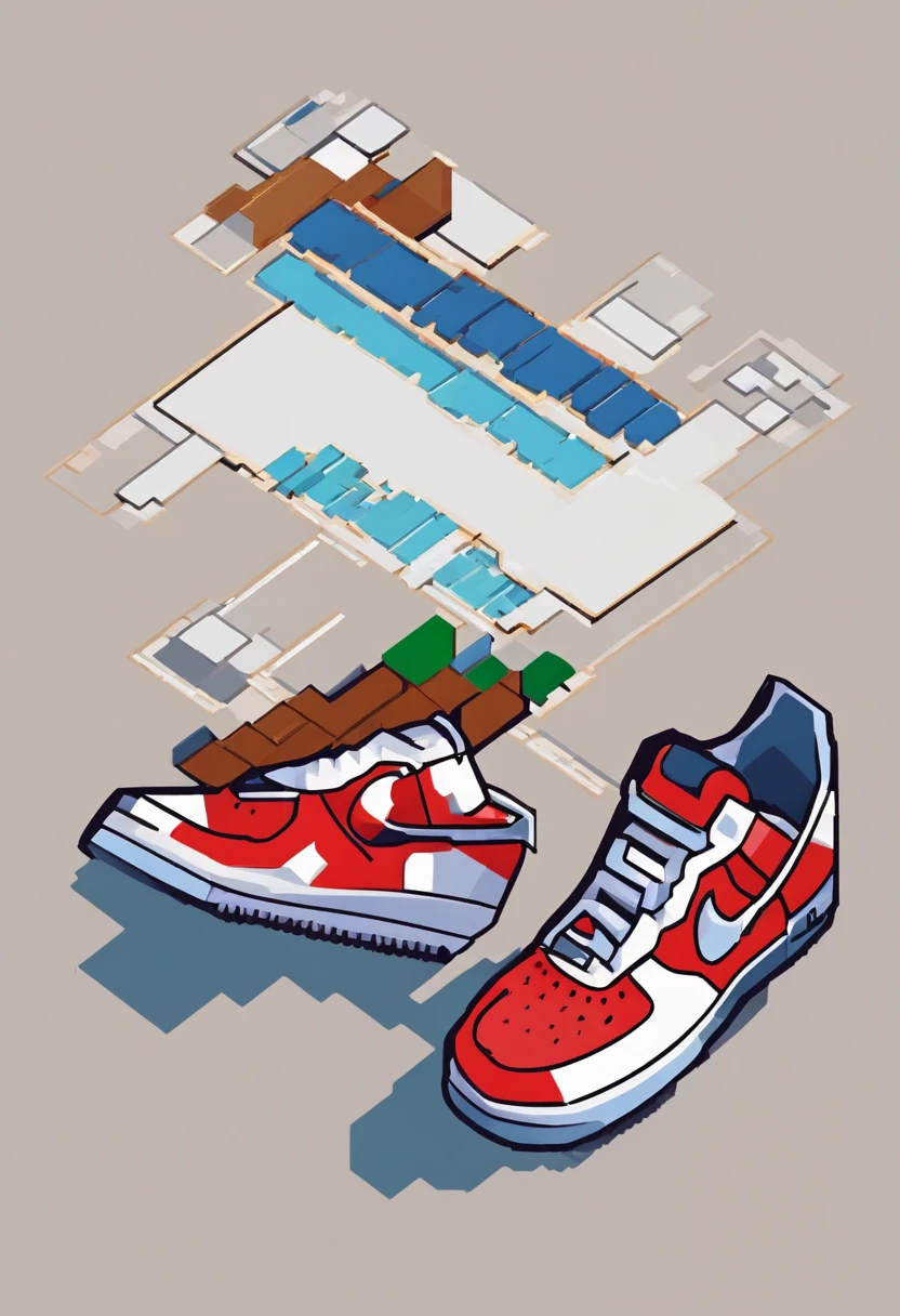 Nike Air Force One Shoes flying above the terrain
