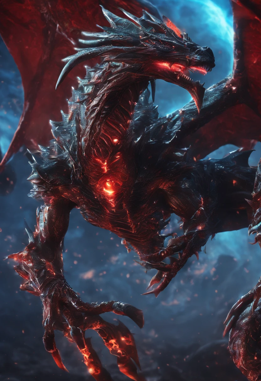 (Dragon Celestial Dorado) で (piercing red eyes),Close-up to let go (Bloodfire) Through the nose,Bullmetric Scale,hightquality,8K,many details,Fire Paticulus,Alas,4 legs,Spotted nails,golds,danger,the fire,sharpteeth,Giant Dragon,colossal,threatening,imposing,Blue scales
