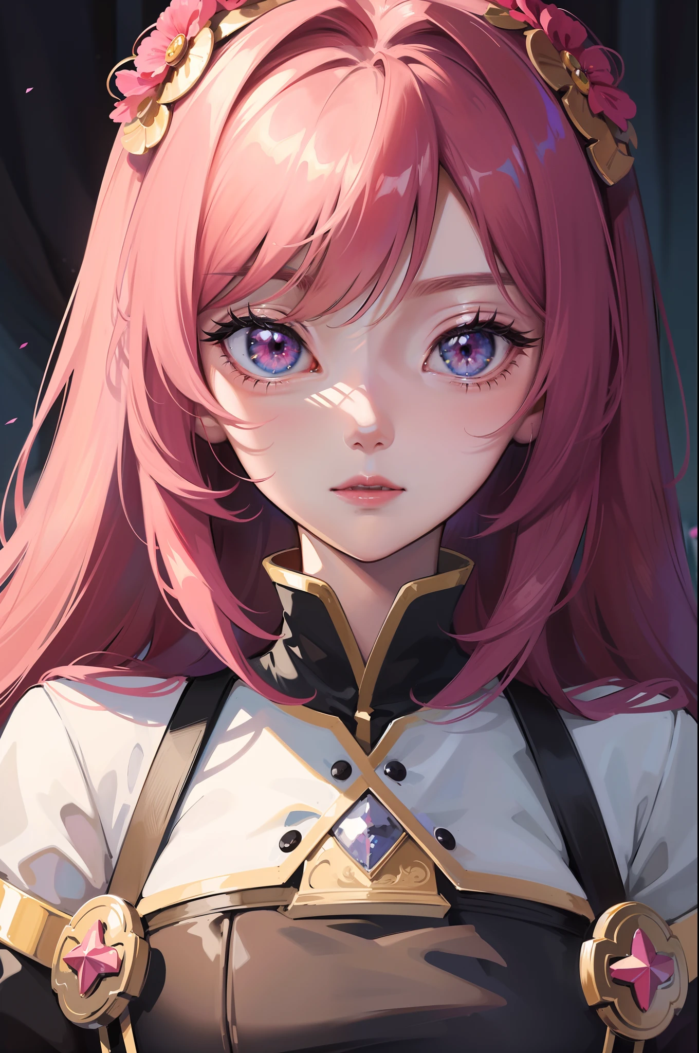 Close-up in the style of the royal sister, Anime art style, visual novel sprite, portrait anime girl, High quality anime art style, Anime girl in royal sister style, Anime art style, Portrait of an anime girl, Anime Huaifu, Anime girl portrait