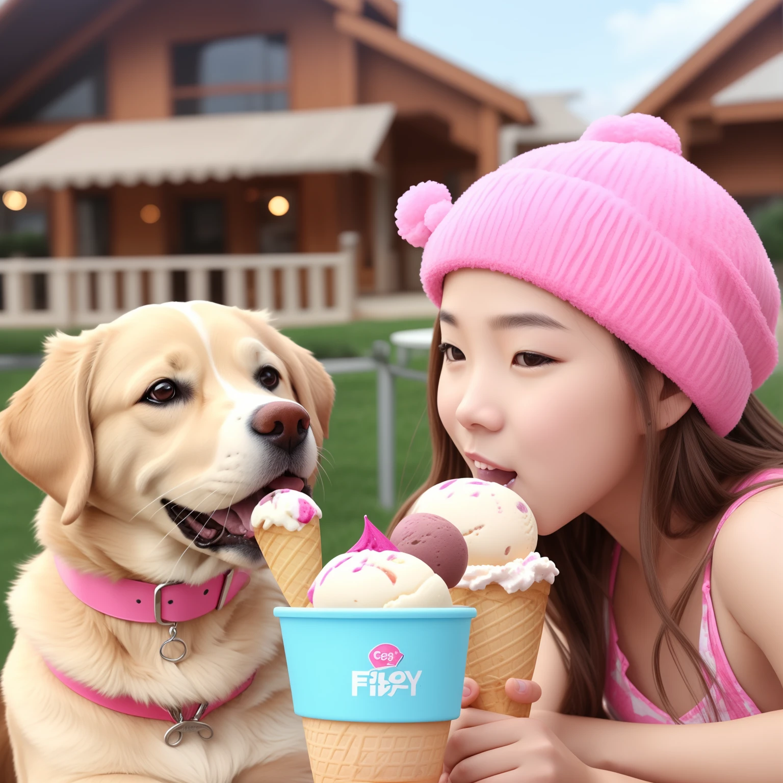 Eating Ice Cream Fantasy with my dog