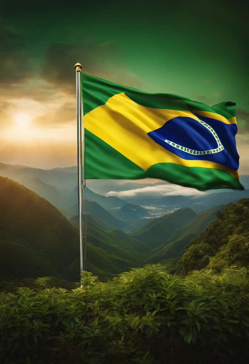 Flag of the country Brazil