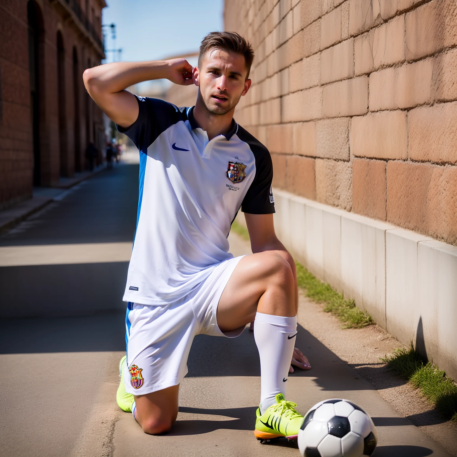 Soccer Player white in Barcelona