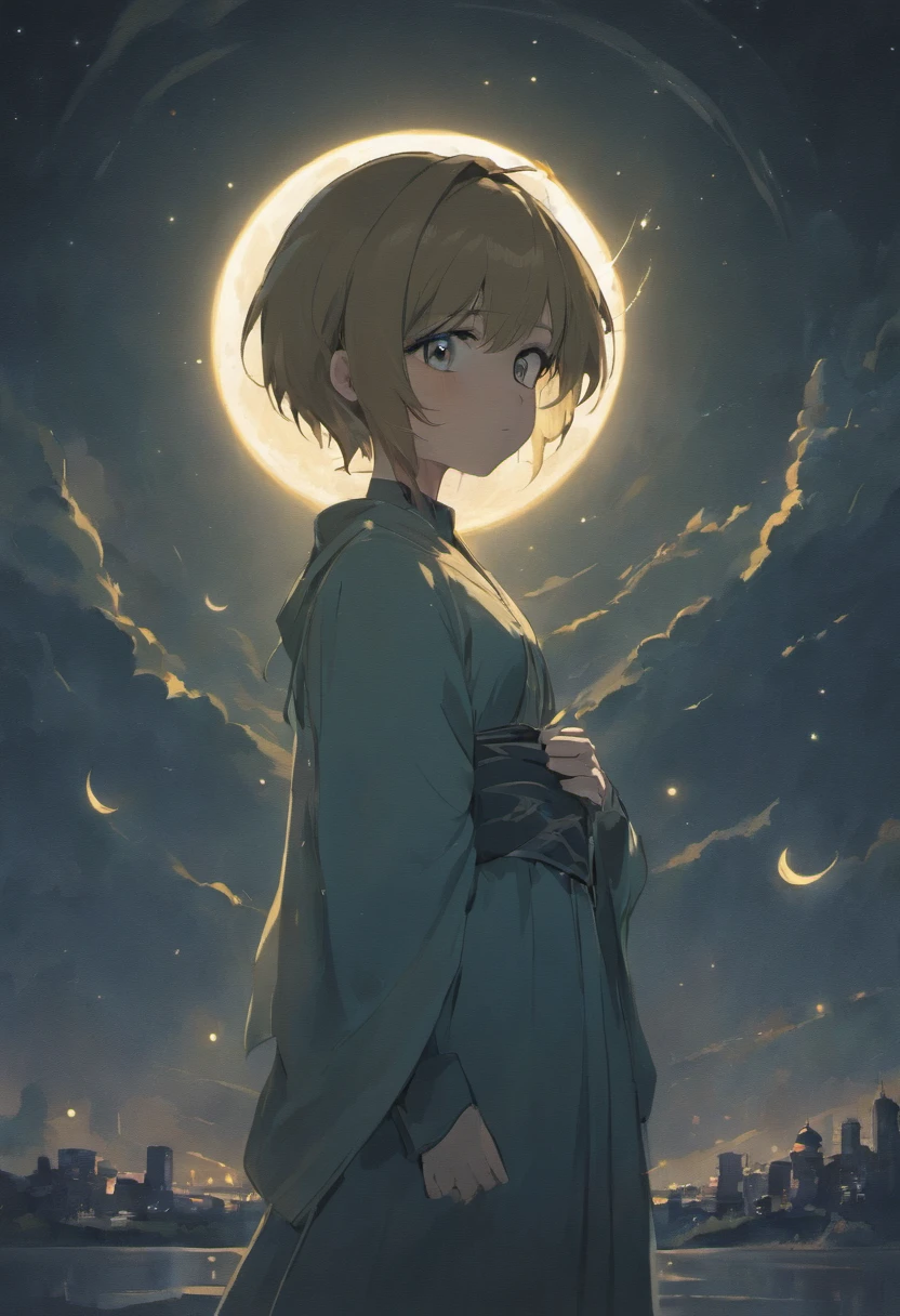 ultra realastic anime qauality,ultra realastic details,8k,dark night,moon shine,islam,perform namaz,boy.backgroud large