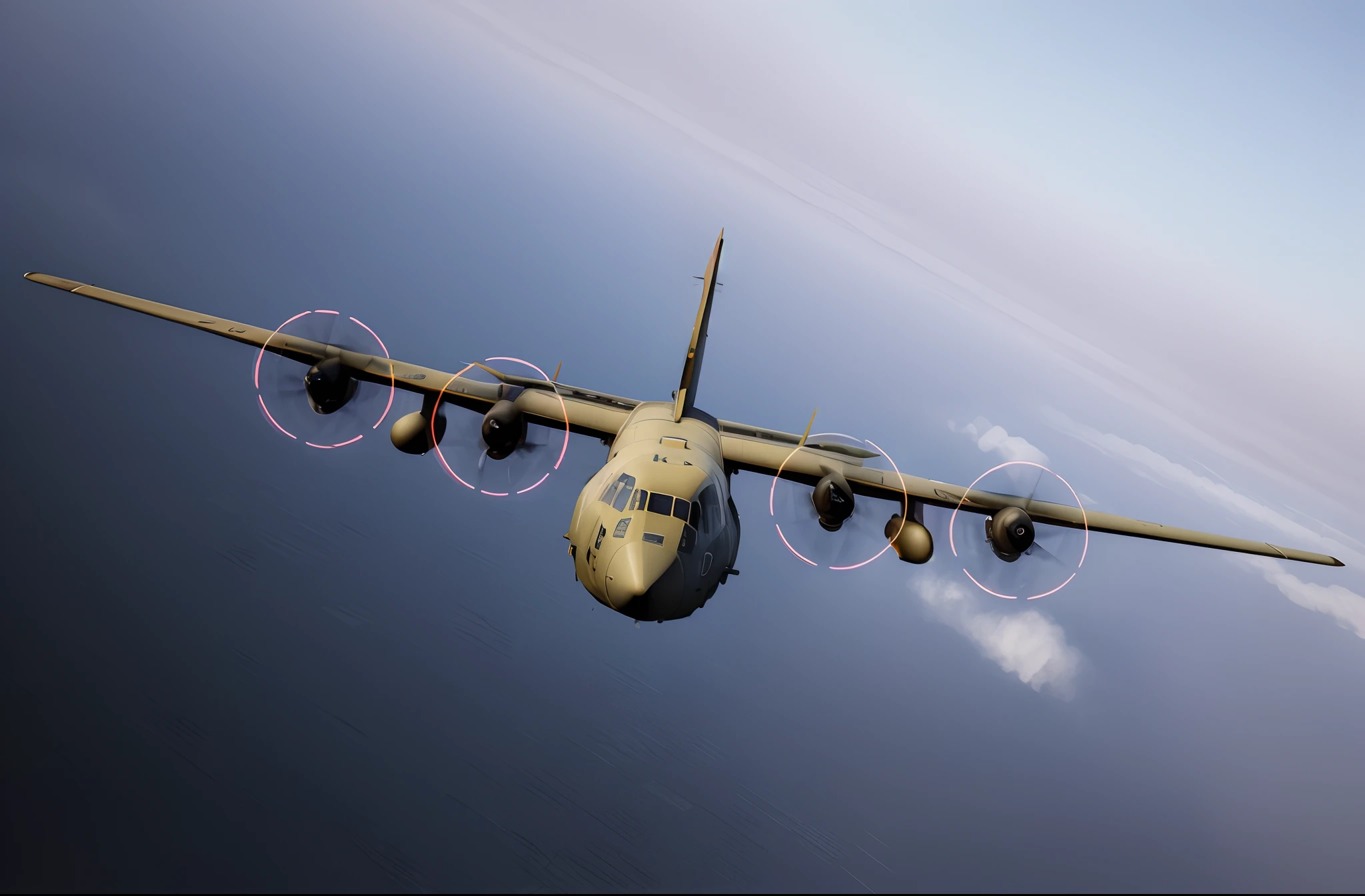 araflane flying in the sky with four propellers and four engines, aircraft, cinematic, apocalyptic art, neon horror, sci-fi, glitchcore, horror city background, cgsociety, modern european ink painting, rendering, airborne view, gunship, us airforce, mid air shot, close portrait, aerial combat, cgi rendering, fully symmetrical, strafing attack plane, portrait shot, air support, 4 k hd wallpaper c 1 7, perspective shot, renaissance nimbus overhead
