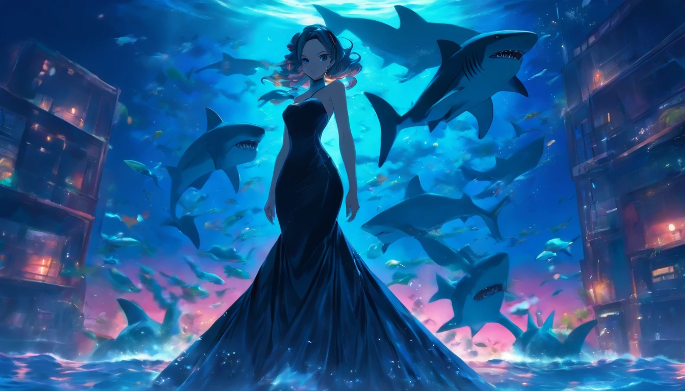 Evening dress,lady,Black Shark Girl