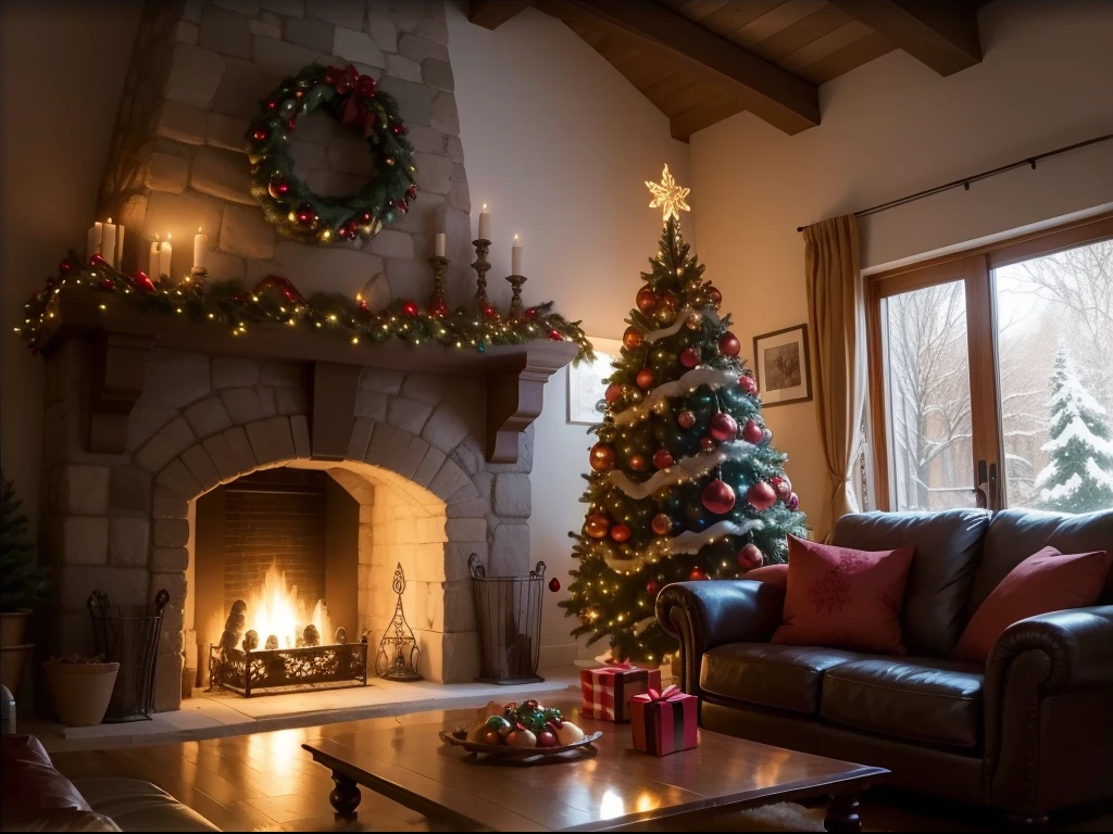 arbol de navidad, Great tree with lots of Christmas decorations, bolas rojas y doradas