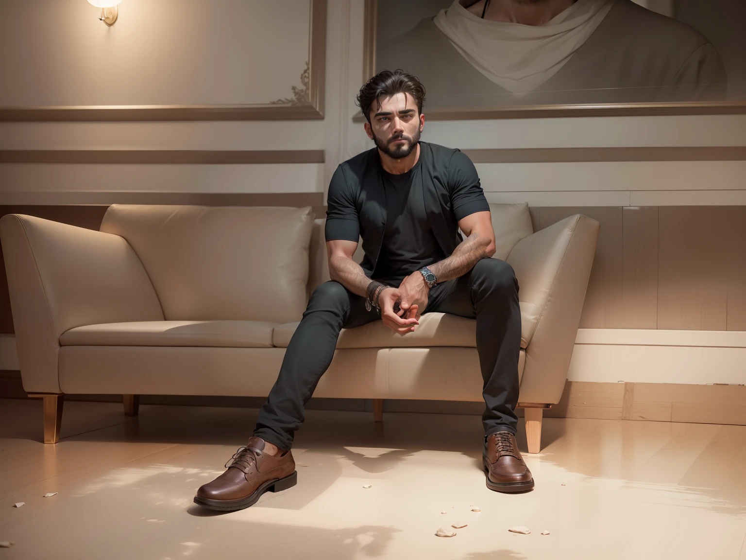 A man changed to beautiful interior RAW and classy look (100% eyes details) (1000%Original face detailed) raw (100%face details) hyper realistic image Moode tone ultra masterpiece image 10000% really face proper face detailed hyper realastic ultra 8k image