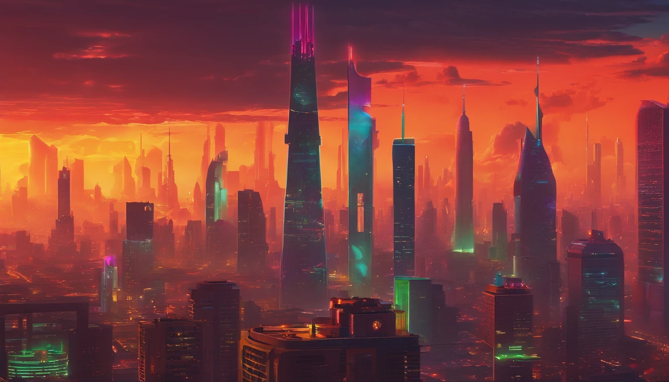 Stuart Lippincott style，God Online，in awe，Light，The sacred world，Huge futuristic statues floating around，Skysky，Awe-inspiring and peaceful，Detailed composition，Subtle geometric elements，refuge，Fresh and soft atmosphere，amber hues，Huge statue surrounded by villains，Fluid，Powerful，Small size，Yuri Shudov style，Philip McKay style，Works of masters，超詳細，HighestQuali，8K
