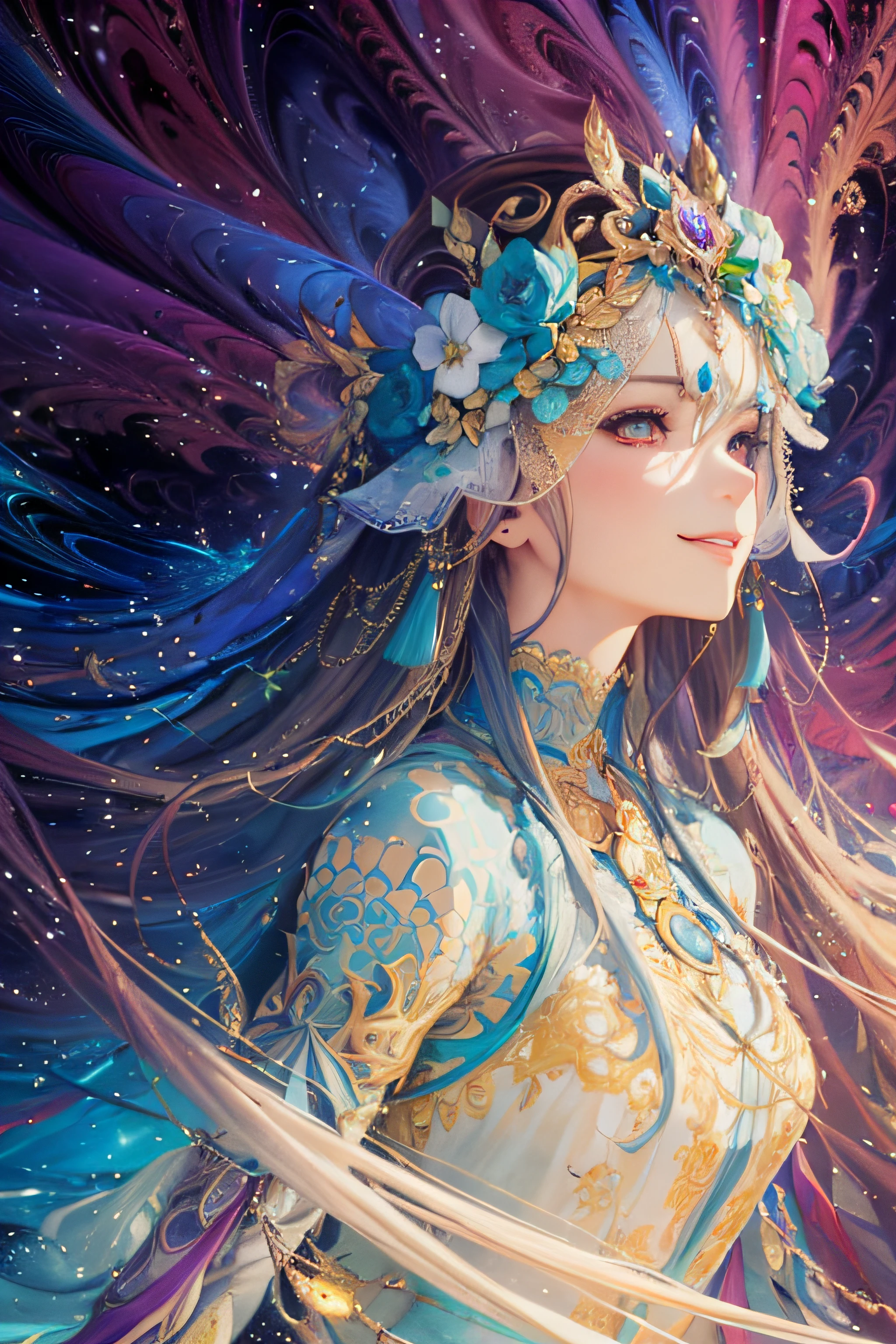 (masterpiece, top quality, best quality, official art, beautiful and aesthetic,(facing me:1.2),gentle smile:1.2), (1girl), extreme detailed,(fractal art:1.3),colorful,highest detailed,highly detailed eyes, sharp detail, sharp focus