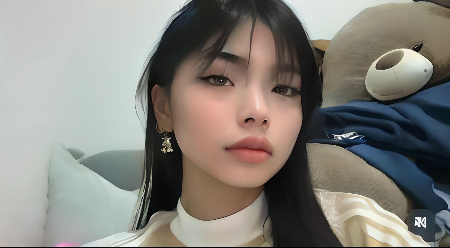 One topless girls, seducing expression, sexy pose, POV shot angle, kneeling on a bed, (4K), potrait shot,(CANON), (RAW), white lingerie outfit, (light_skin), (malaysia), (princess),((hijabi)), extremely detailed, high photorealistic, high quality, detailed eyes, slender waist, slender thighs, curvy bottom,medium build, soft lighting, Sharp focus,