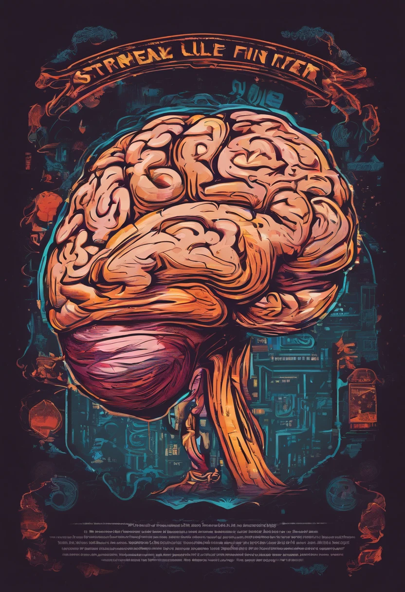 A stylized representation of a human brain, with words related to finance and investments swirling within it.