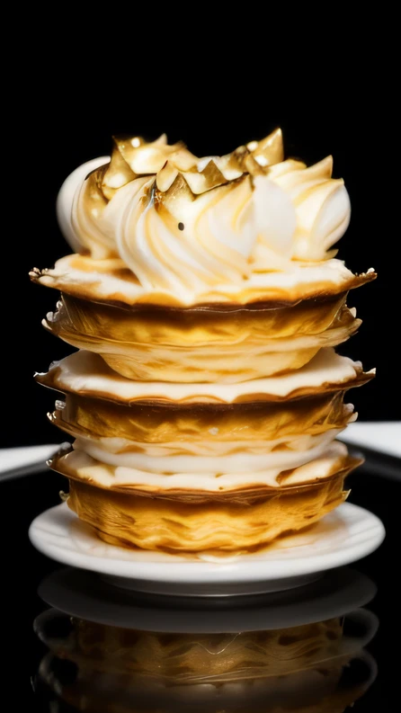 icecream,Flip the sugar,k hd,32K,Works of masters,Black gold marble background,Movie light,icecream,complexdetails,cappuccino,Durian mille-feuille pastry,coriander