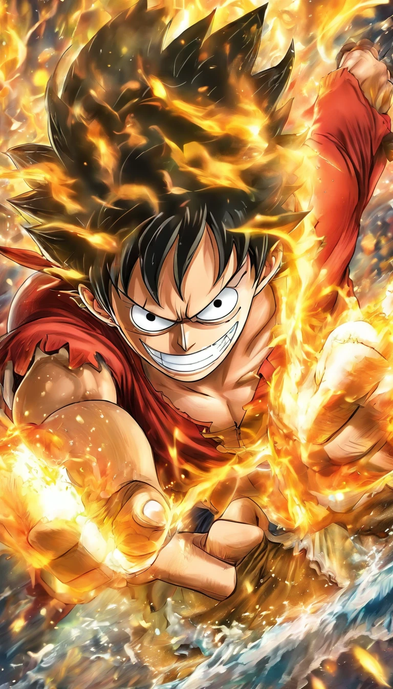 Detailed illustration of Monkey D. Luffy em sua forma de engrenagem 5