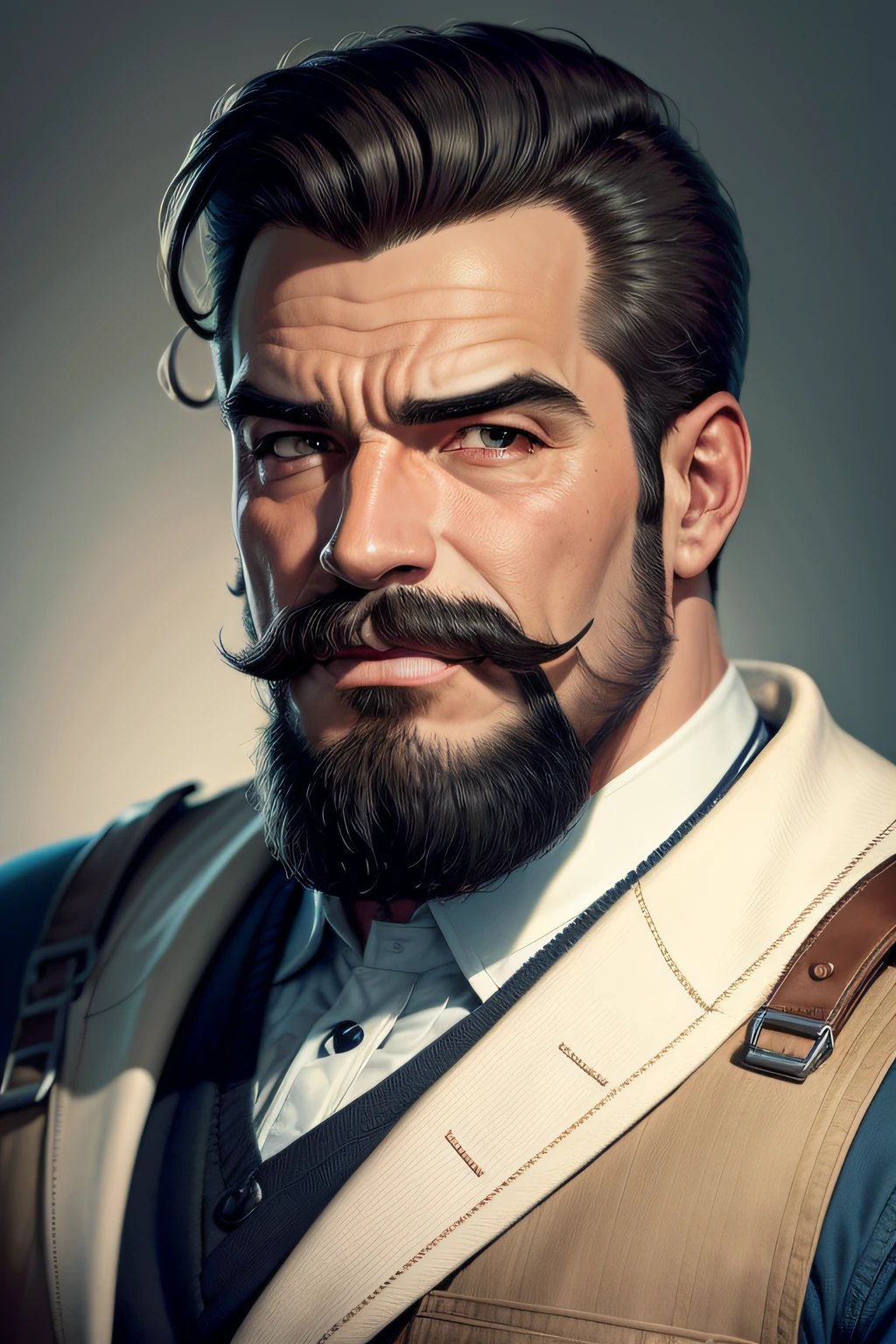 homem branco de bigode dos anos mil novecentos e vinte