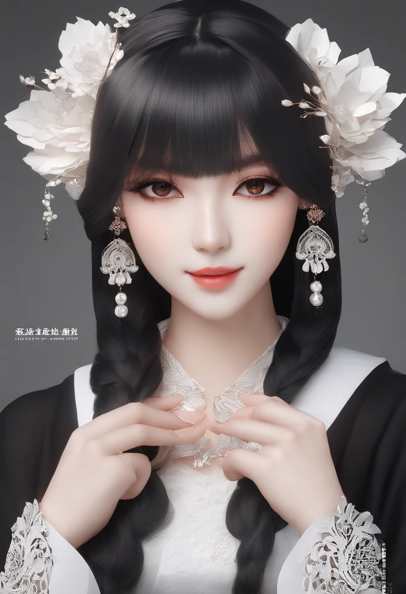Anime girl with long black hair and red dress with earrings, Guviz-style artwork, Guviz, Detailed digital anime art, Guweiz in Pixiv ArtStation, Guweiz on ArtStation Pixiv, detailed portrait of an anime girl, Stunning anime face portrait, by Yang J, Digital anime illustration, style of anime4 K,