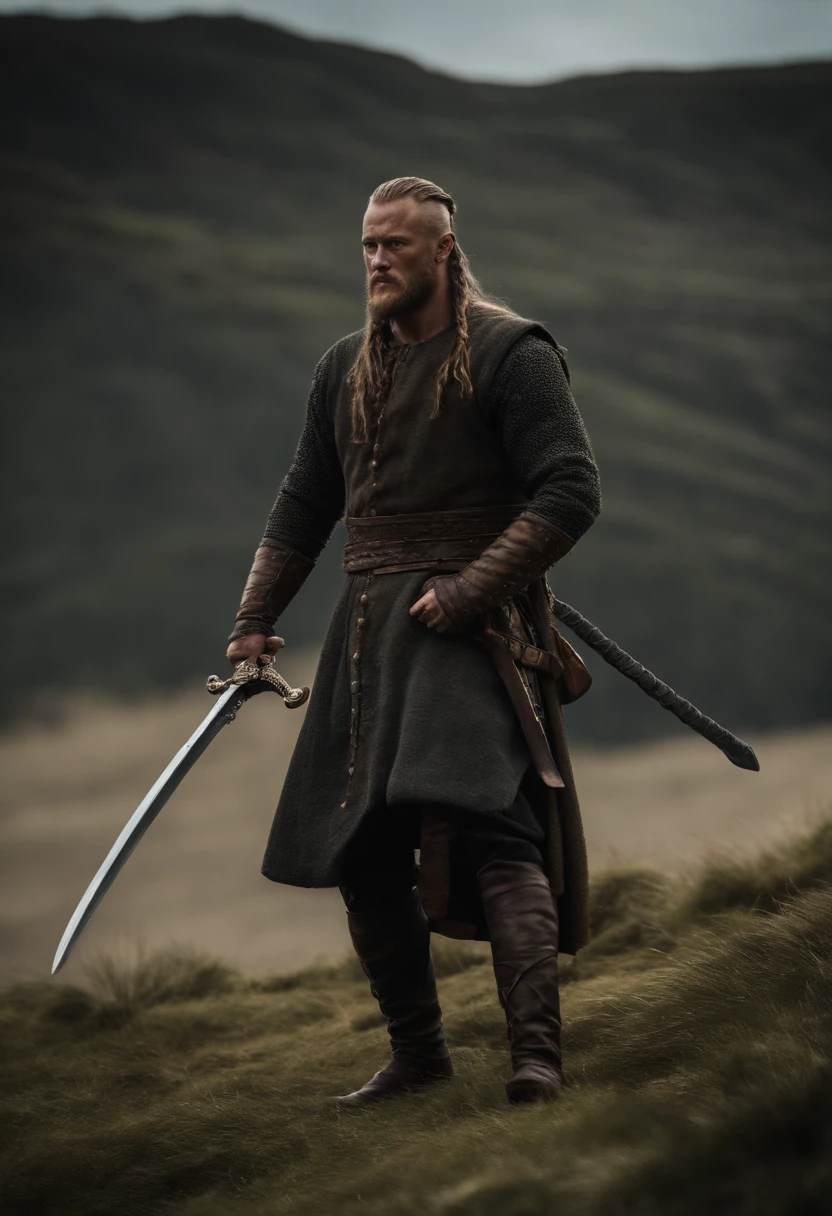 Imagem de Ragnar em um confronto de espada com o Soberano Fro