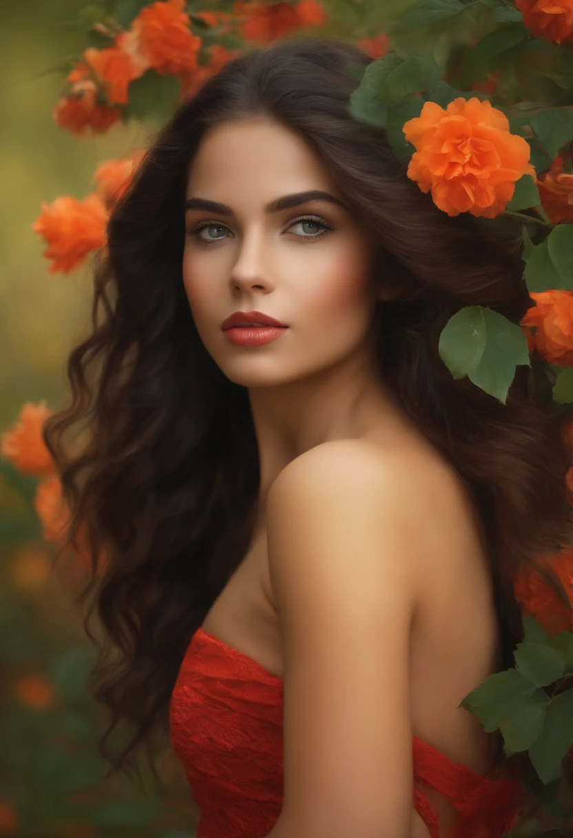 A girl in a garden, playing poker against death himself, using beautifully illustrated cards(medium:1.1, detailed), under a soft and warm sunset light. The girl's eyes are piercing and expressive [beautiful detailed eyes], her lips are seductive and full [beautiful detailed lips]. She is dressed in a stylish black dress, with flowing hair and a confident expression on her face. The garden around her is filled with vibrant flowers and lush greenery. The quality of the image should be of the highest standards [best quality, 4k, highres, ultra-detailed]. The overall style should be a combination of dark fantasy and realism, with vivid and rich colors [realistic, fantasy:1.2, vibrant colors]. The lighting should be warm and dramatic, casting interesting shadows and giving depth to the scene.