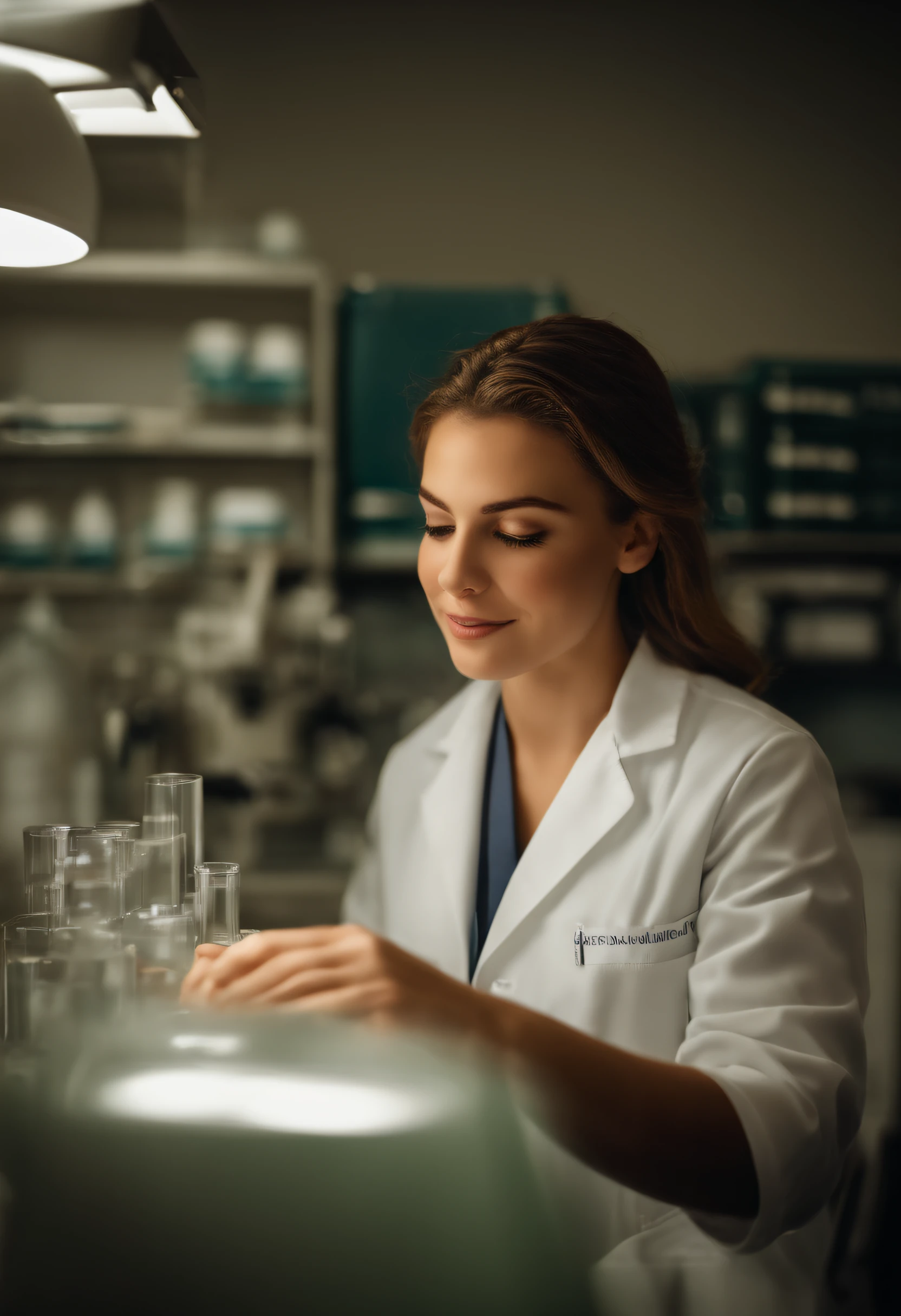 (Equipe Pessoas realistas) sorrindo e felizes, inside a medical laboratory (poster:1.6), (retrato:1.1),  intrincadamente detalhada, detalhes finos, hiperdetalhados,  espalhamento subsuperficial, lighting soft fuzzy, profundidade de campo rasa, por (Oliver Wetter)