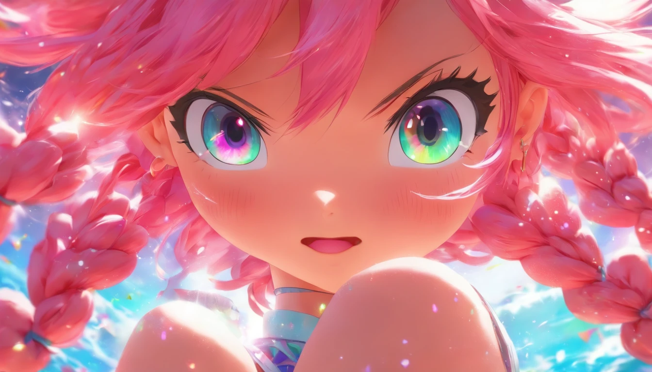 Anime girl with pink hair and hair bow, Kawaii realistic portrait, Guviz, portrait of magical girl, cute character, lovely art style, anime moe art style, character art of maple story, cute portrait, Cute anime girl portrait, portrait of a small, Guviz-style artwork, Splash art anime Loli,OC renderer