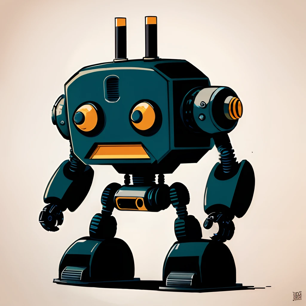 robot vintage vectorial