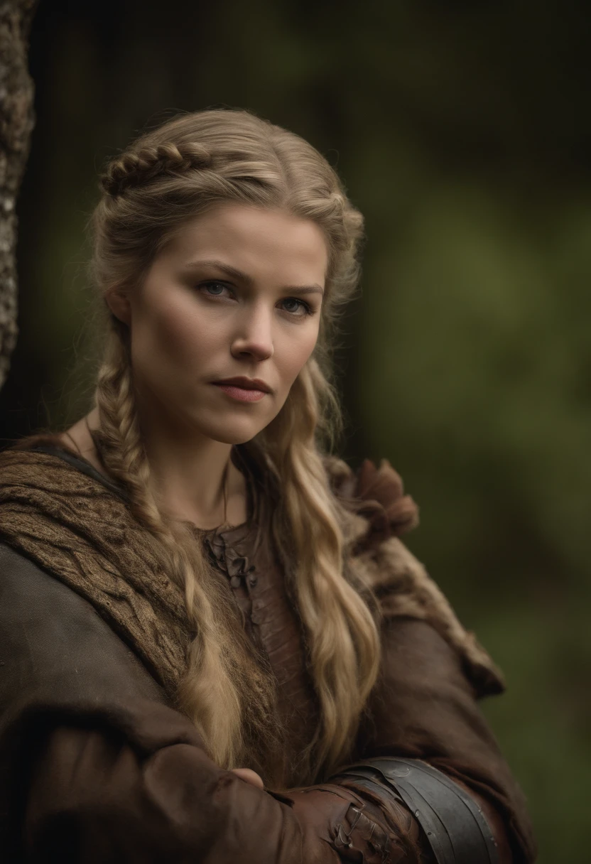 Lagertha, linda, loira em batalha