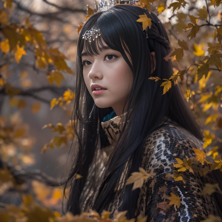 32K(tmasterpiece,k hd,hyper HD,32K)Long flowing black hair,Yellowstone,Tongzhou girl ,Flame protector(realisticlying:1.4),Python pattern robe,Purple-pink tiara,The leaves flutter,The canyon background is pure,Hold your head high,Be proud,The nostrils look at people, A high resolution, the detail,autumnal, RAW photogr, Sharp Re, Nikon D850 Film Stock Photo by Jefferies Lee 4 Kodak Portra 400 Camera F1.6 shots, Rich colors, ultra-realistic vivid textures, Dramatic lighting, Unreal Engine Art Station Trend, cinestir 800,Hold your head high,Be proud,The nostrils look at people
