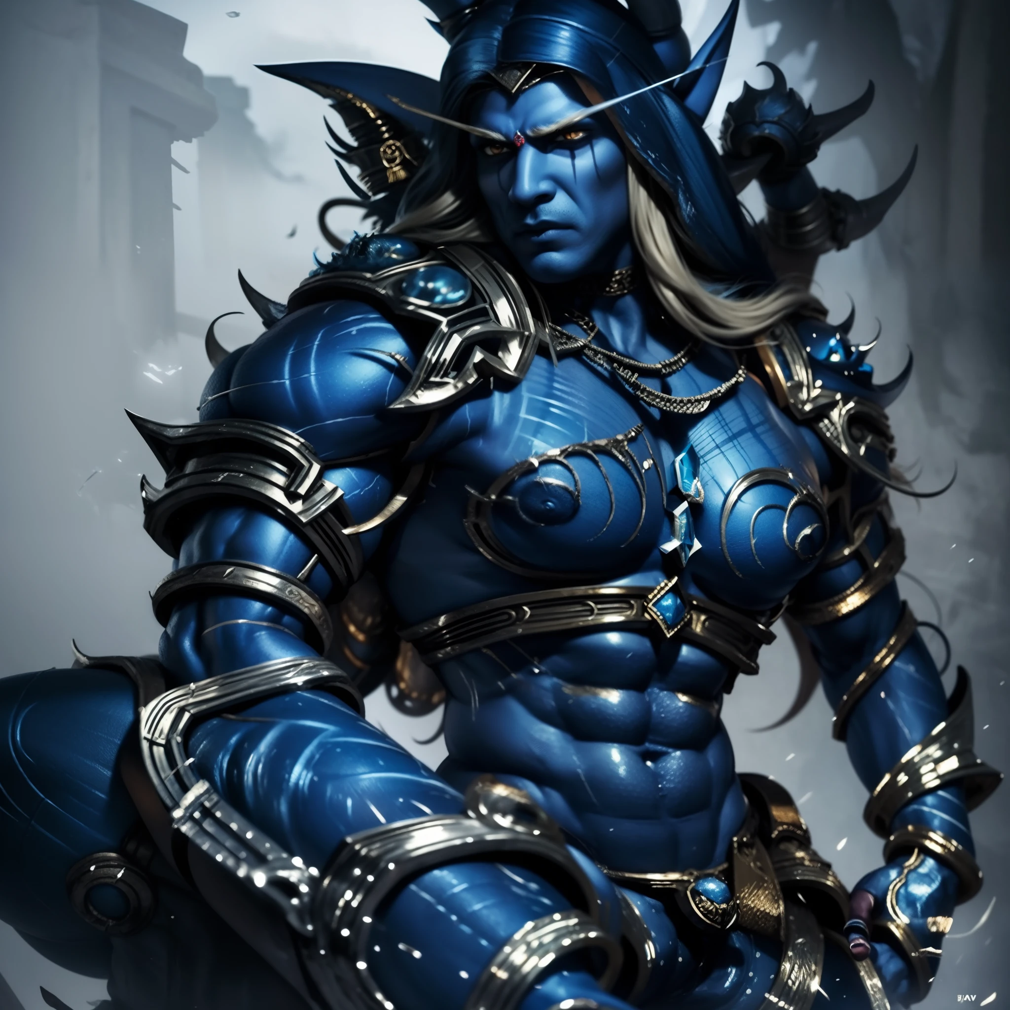 "Detailed and realistic depiction of Shiva, the lord of destruction in ancient Indian mythology. Emphasize blue skin tone and the deity's divine and commanding presence. Very masculine physical structure. Muscular body"