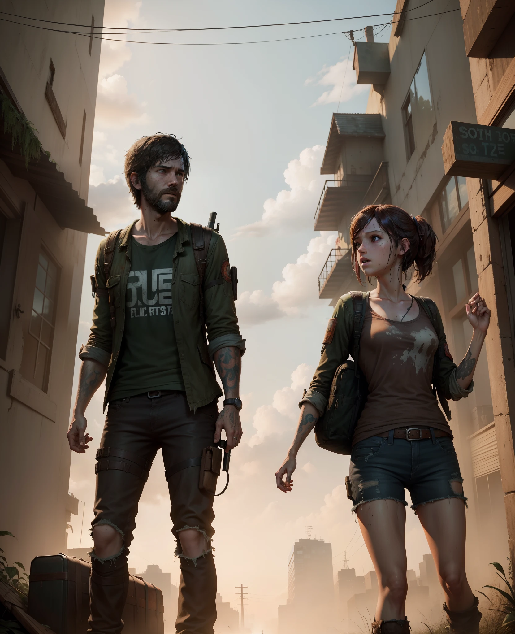 Joel e Ellie, the Last of Us, Joel e Ellie, the Last of Us, Joel e Ellie segurando uma faca