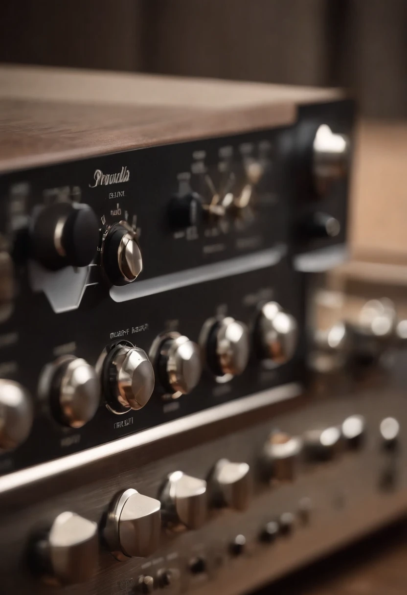 Perfect amplifier design for electric guitar with 2 colors, contendo os knobs Gain, Bass, Middle, Treble e Master