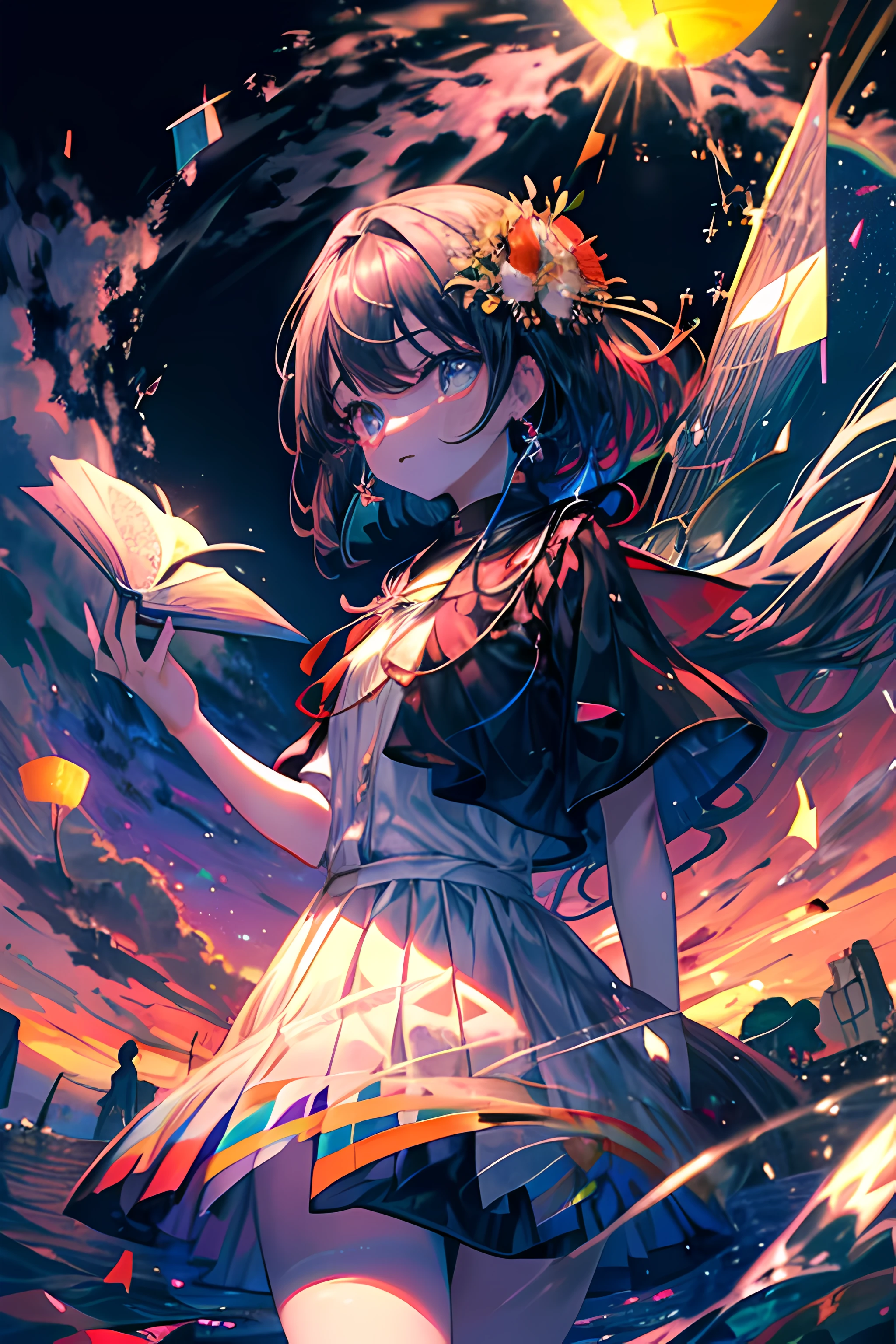 absurdos、A high resolution、Ultra - Detalhado、(2meninas:1.4)、Quimono floral、The hair of the flower is Zara's、usando tamancos、um sorriso、 Sunder 、Summer Festivals、barracas de comida、lanterna vermelha。 Sunder 、Criar uma imagem usando um efeito de prisma、Refracts light to create a colorful, kaleidoscope look。 Sunder 、Criar uma imagem com um efeito olho de peixe、capture a wide field of view with a unique curved perspective。 Sunder 、Use a pintura stipple para exibir imagens、Organize os pequenos pontos coloridos cuidadosamente、Crie um todo coeso e visualmente deslumbrante。 Sunder 、Octano, Skysky, monumento de pedra(Skysky), Paisagens, starly sky, Noite, nigh sky, Ao ar livre, configurando, nuvem,Meteoros、